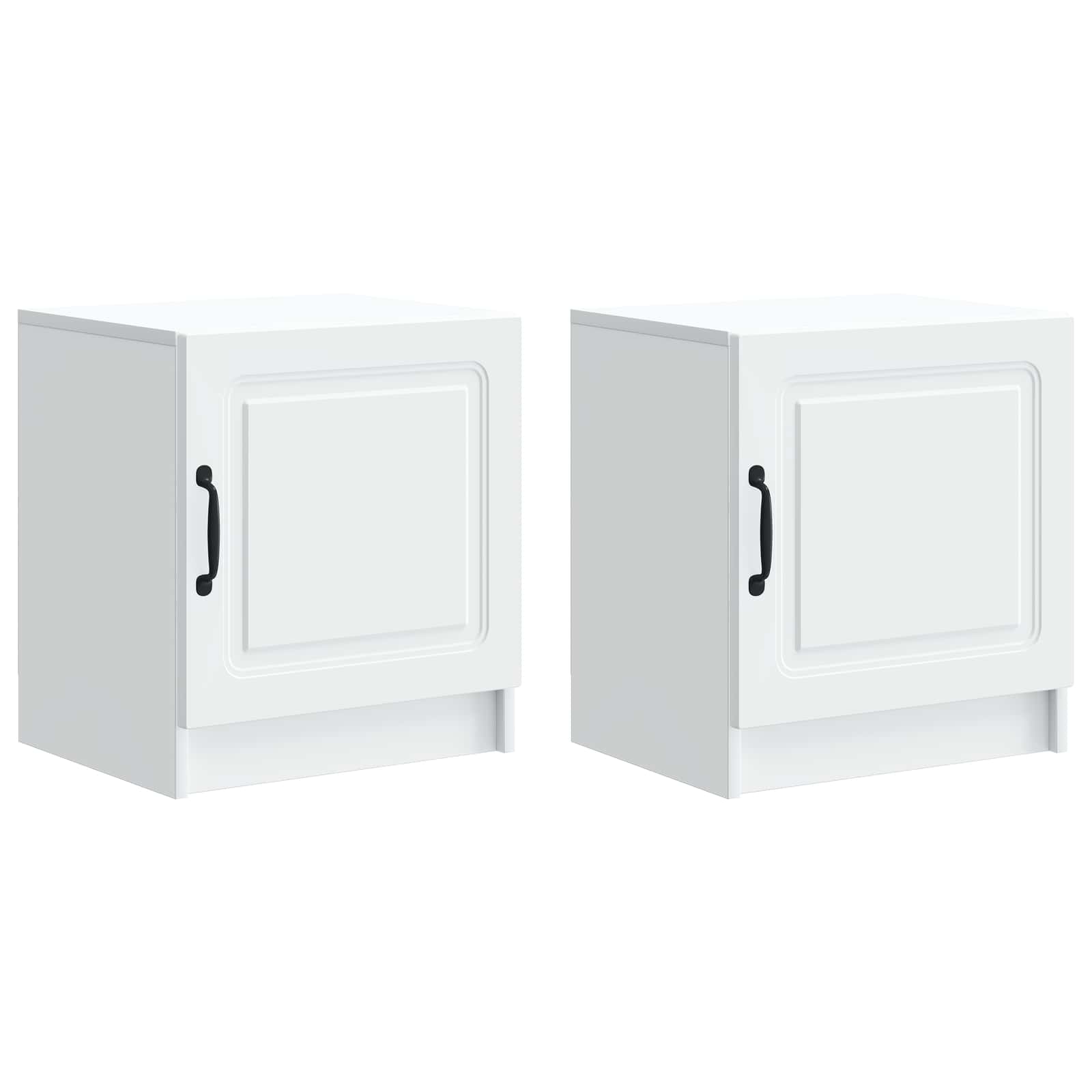 Šalia lovos spintelė 2 pcs Balta 43 x 34,5 x 47 cm