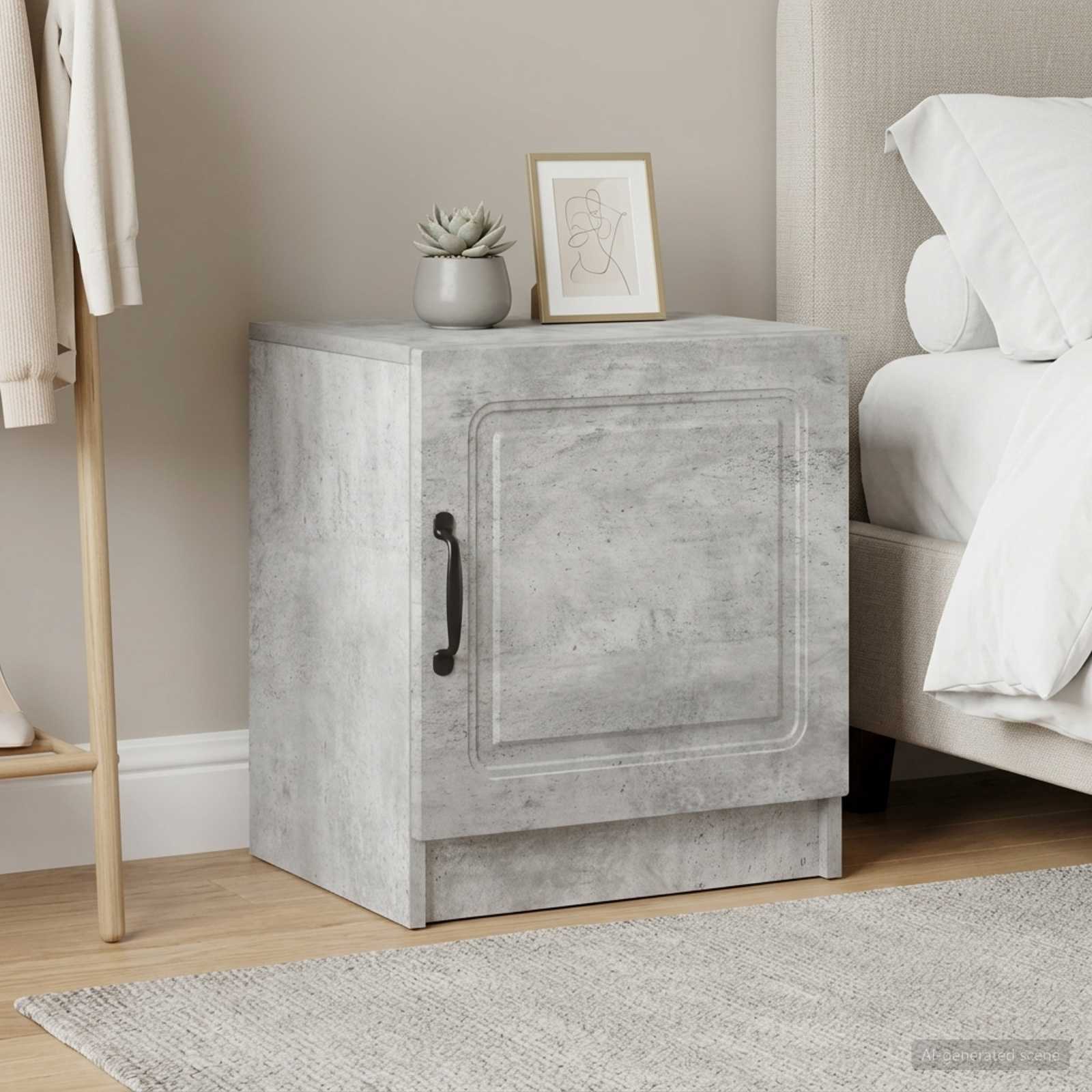 Šalia lovos spintelė 2 pcs Betono pilka 43 x 34,5 x 47 cm