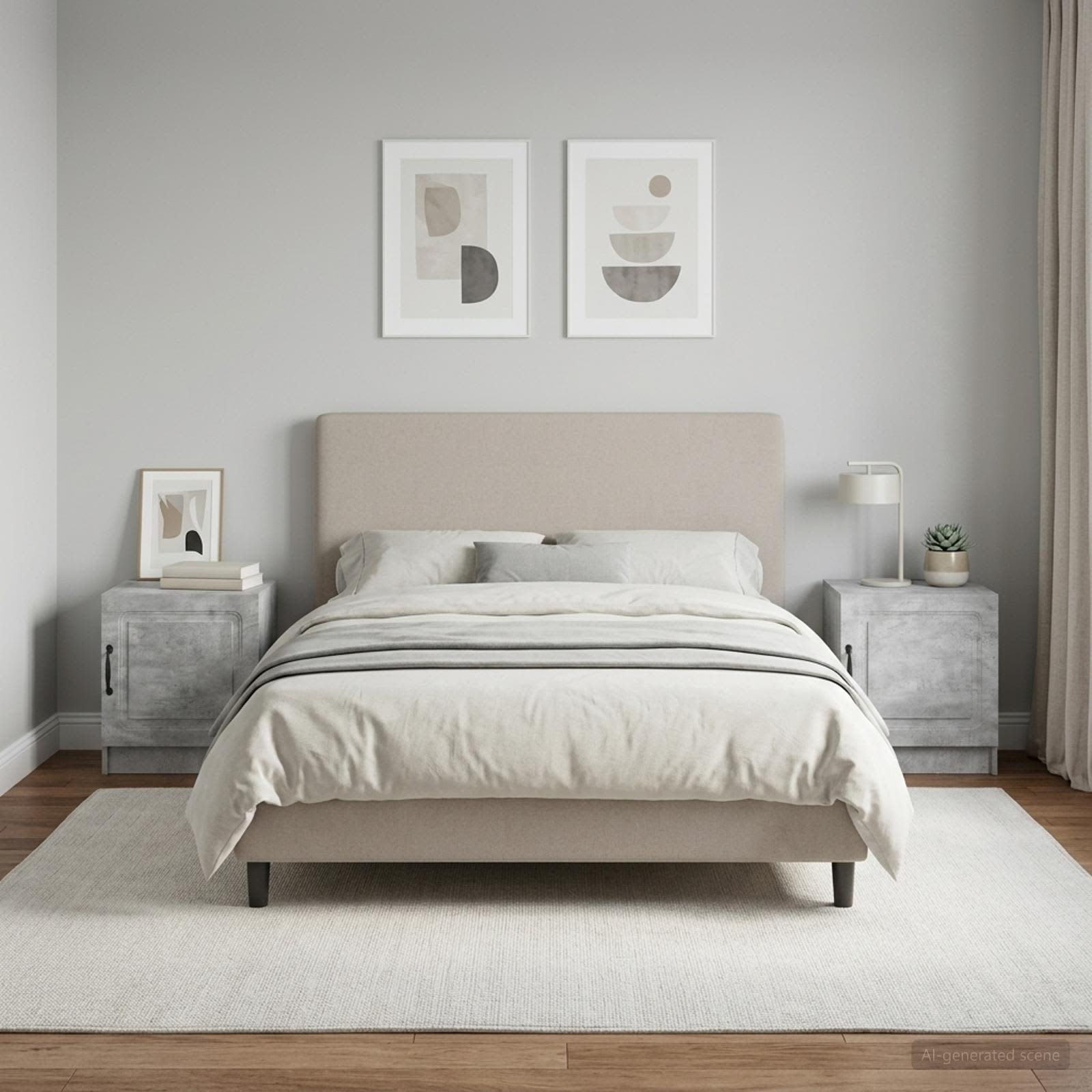Šalia lovos spintelė 2 pcs Betono pilka 43 x 34,5 x 47 cm