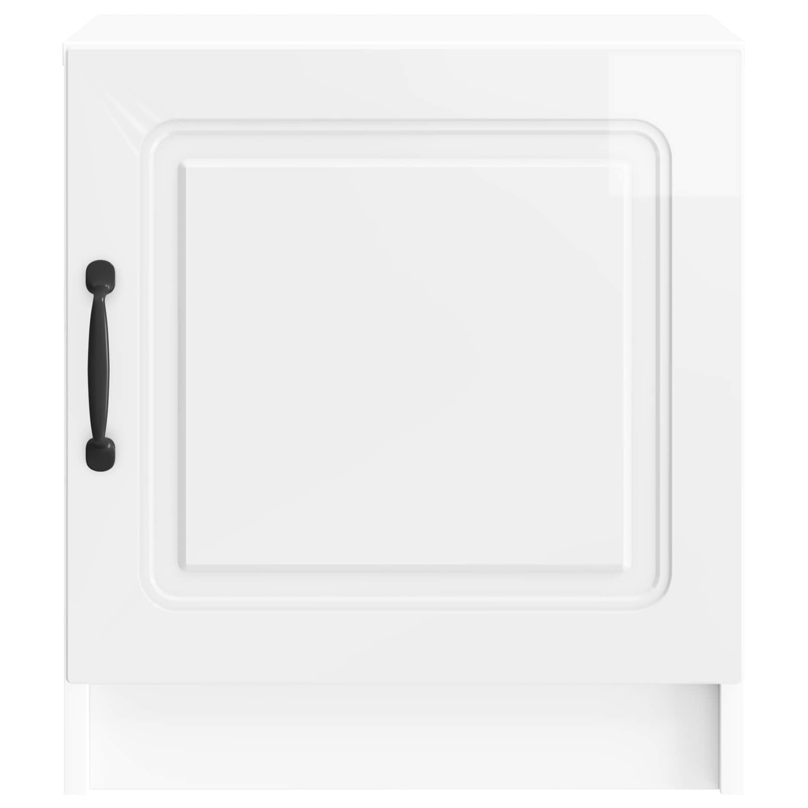 Šalia lovos spintelė 2 pcs Itin blizgi balta 43 x 34,5 x 47 cm