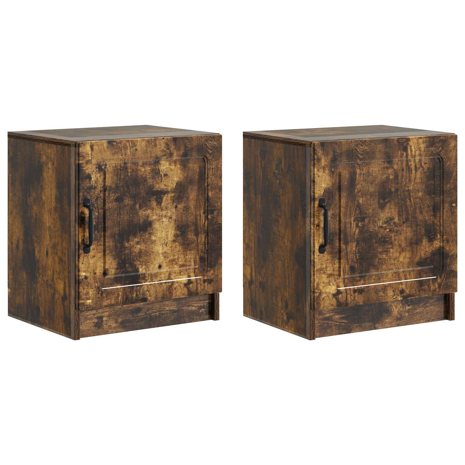 Šalia lovos spintelė 2 pcs Dūminio ąžuolo 43 x 34,5 x 47 cm