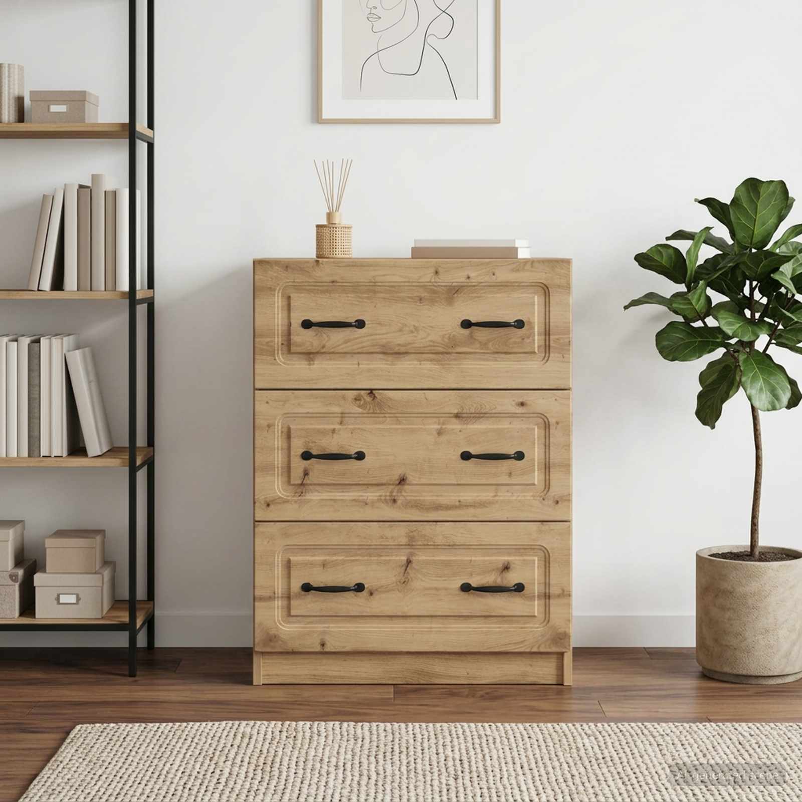 Atvilktņu kumode Artisano ozols 66 x 34,5 x 87 cm