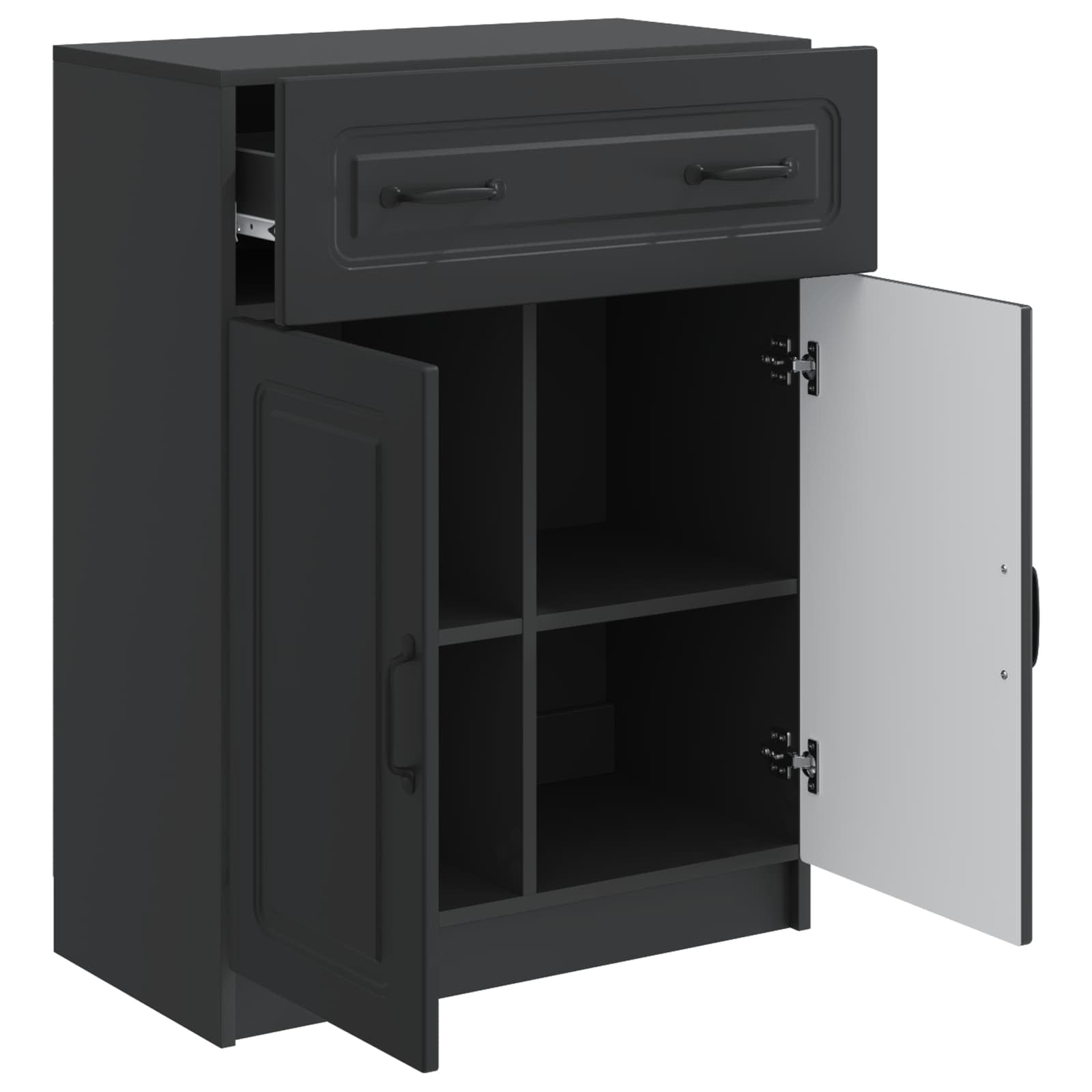 Kumode ar atvilktni Melna 66 x 34,5 x 87 cm Inženierijas koks