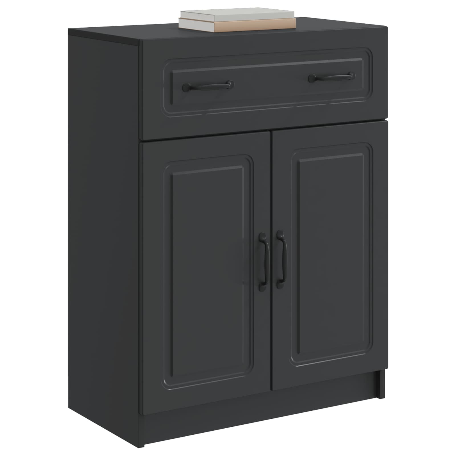 Kumode ar atvilktni Melna 66 x 34,5 x 87 cm Inženierijas koks
