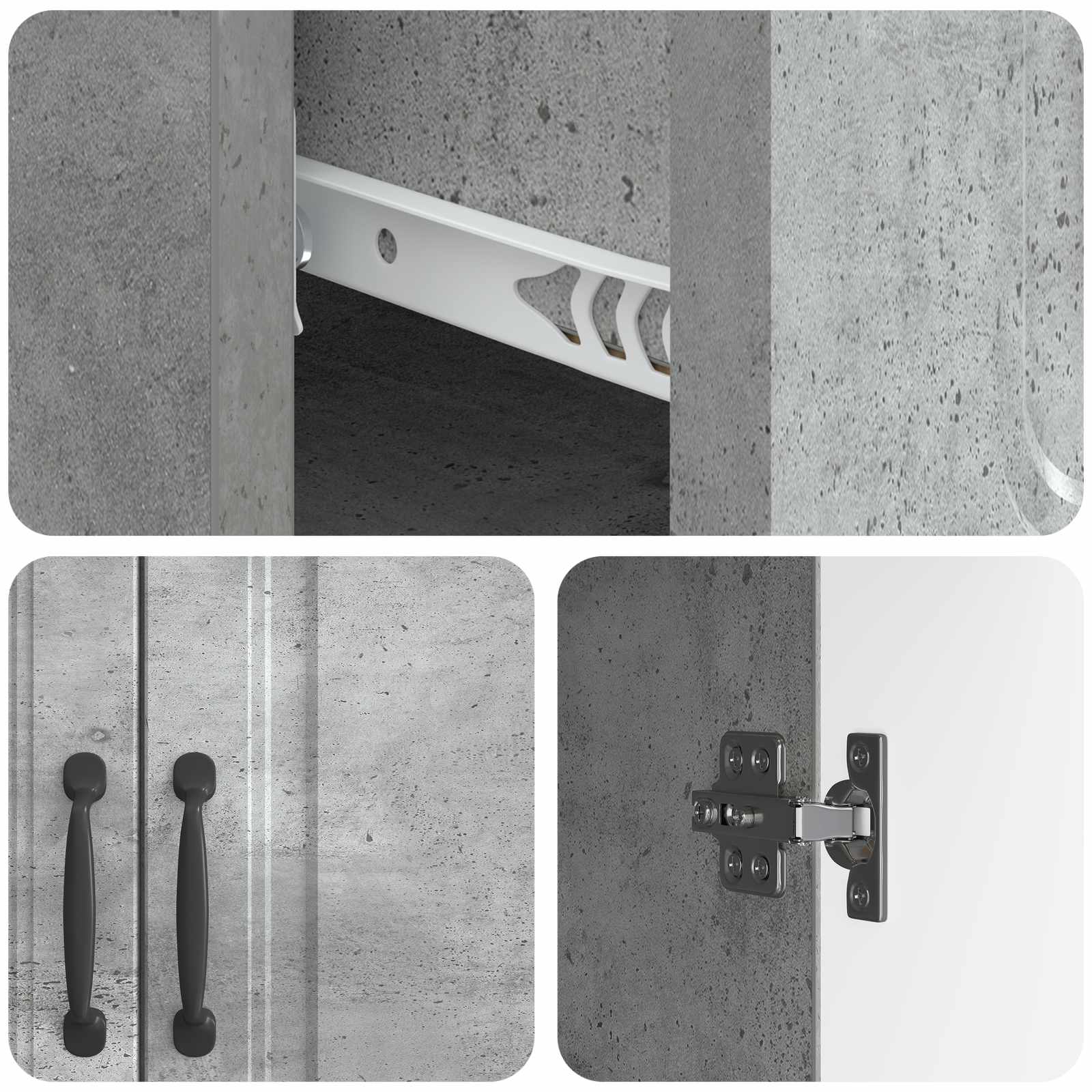 Kabalas Betono pilka 66 x 34,5 x 87 cm Apdirbta mediena