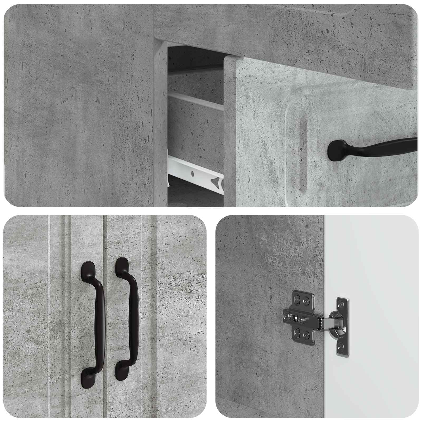 Kabalas Betono pilka 66 x 34,5 x 92 cm Apdirbta mediena