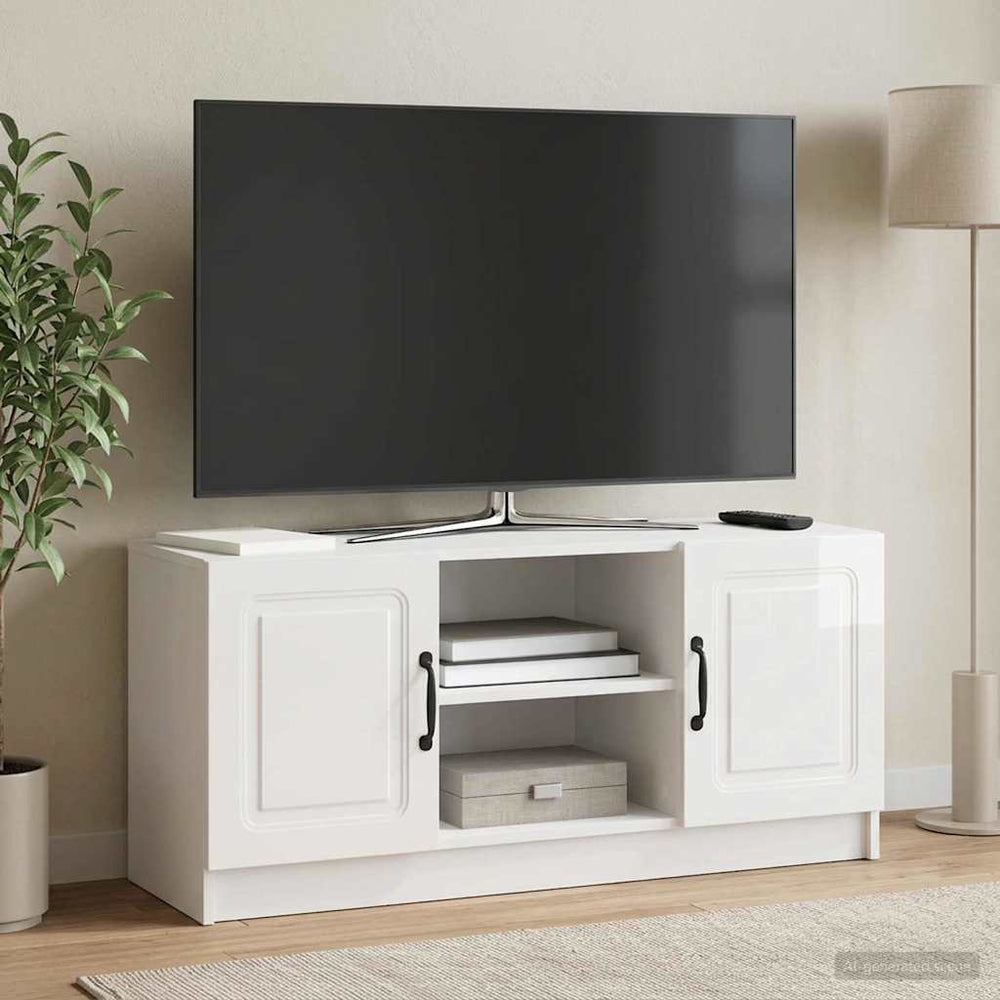 Televizoriaus spintelė Itin blizgi balta 102 x 34,5 x 47 cm