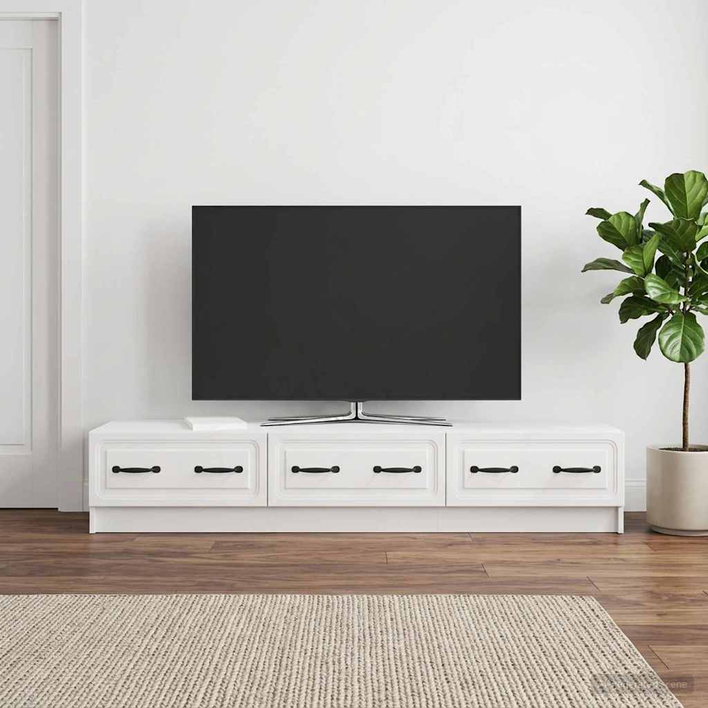 TV skapītis, īpaši spīdīgi balts, 147x34,5x27 cm