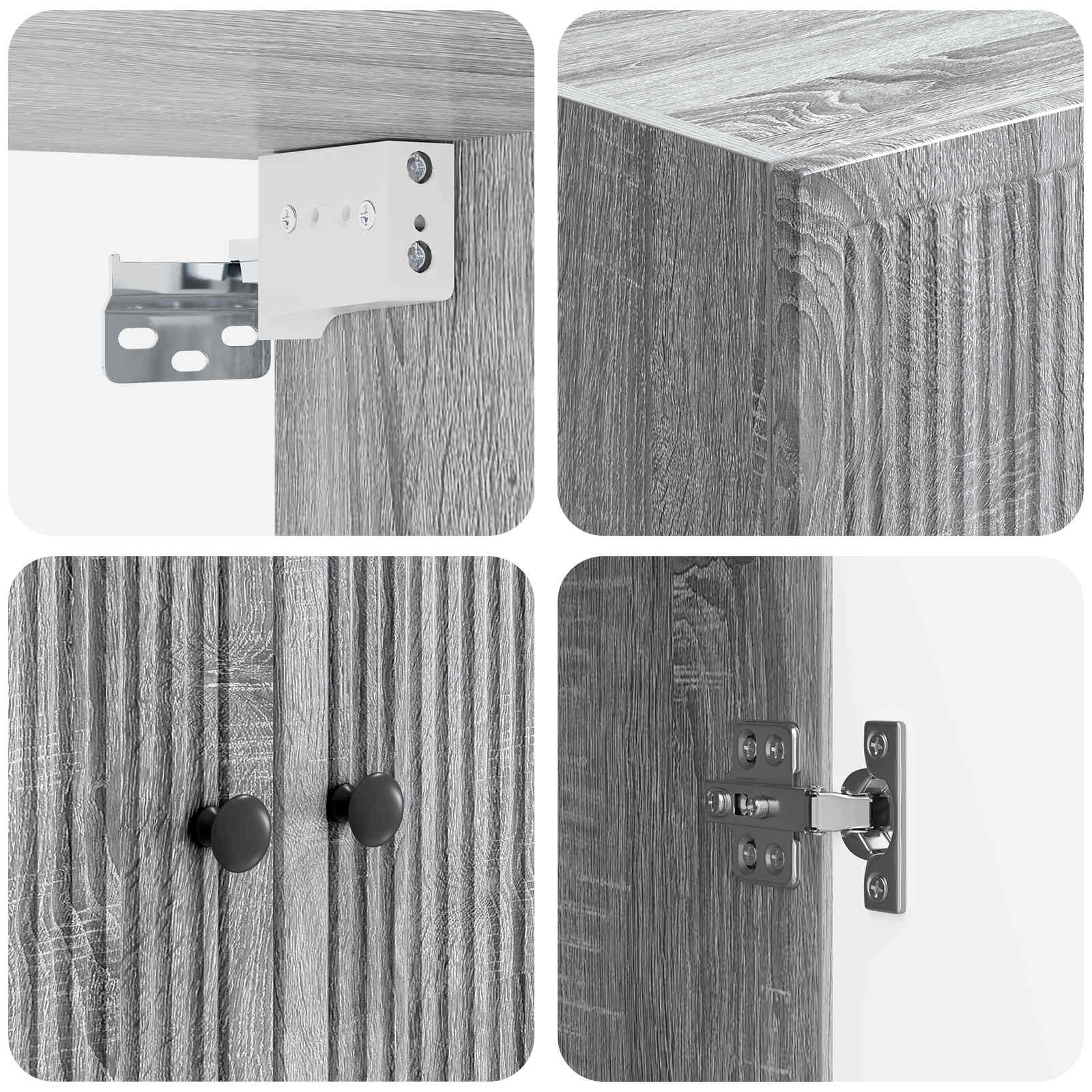 Prie sienos montuojama spinta Pilka Sonoma 66 x 34,5 x 90 cm