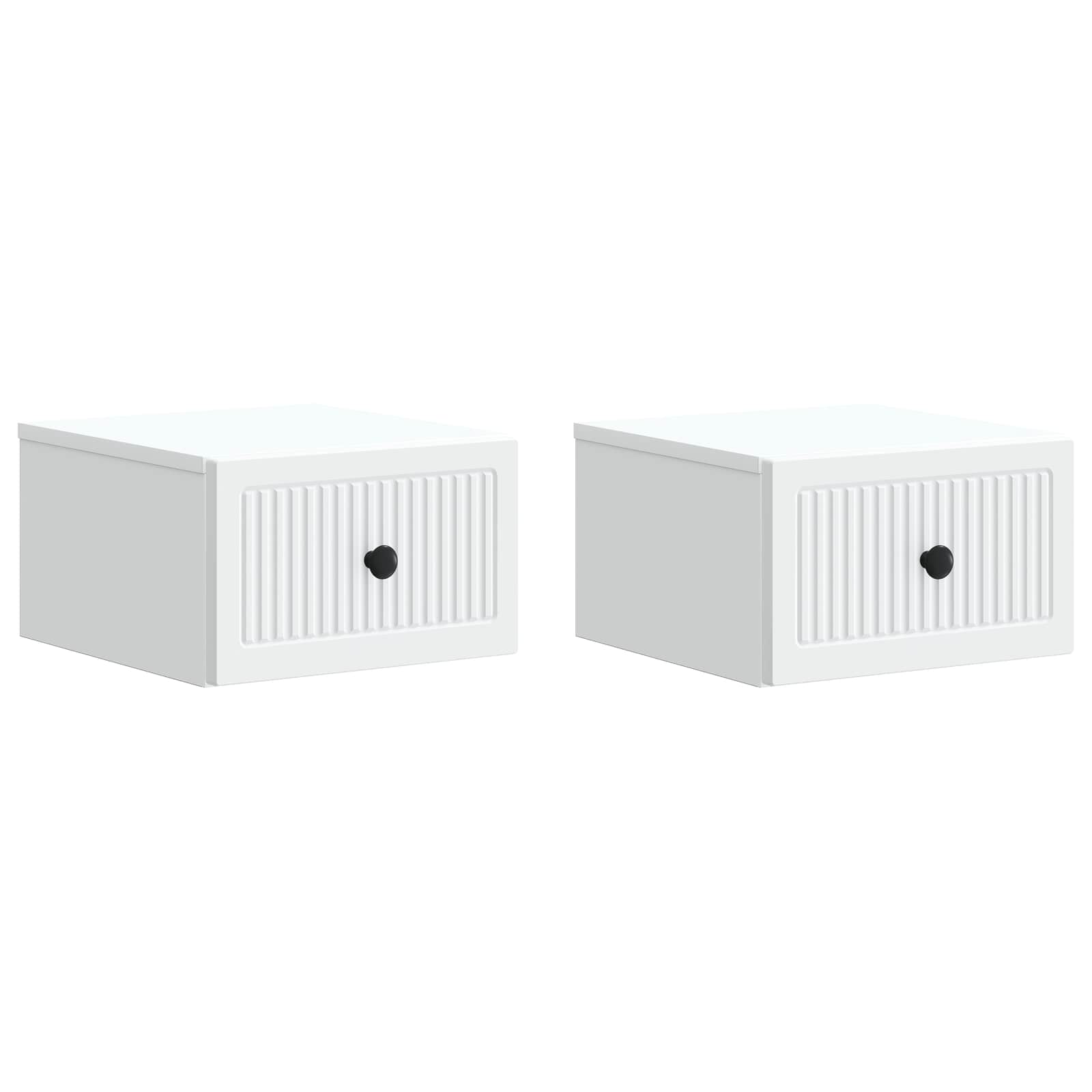 Sieninis naktinis staliukas 2 pcs Balta 33 x 34,5 x 20 cm