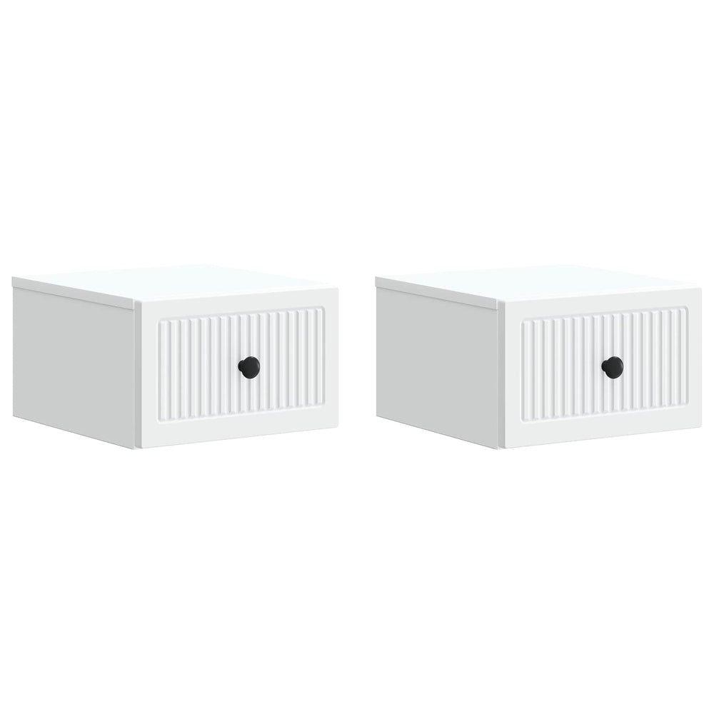 Sieninis naktinis staliukas 2 pcs Balta 33 x 34,5 x 20 cm