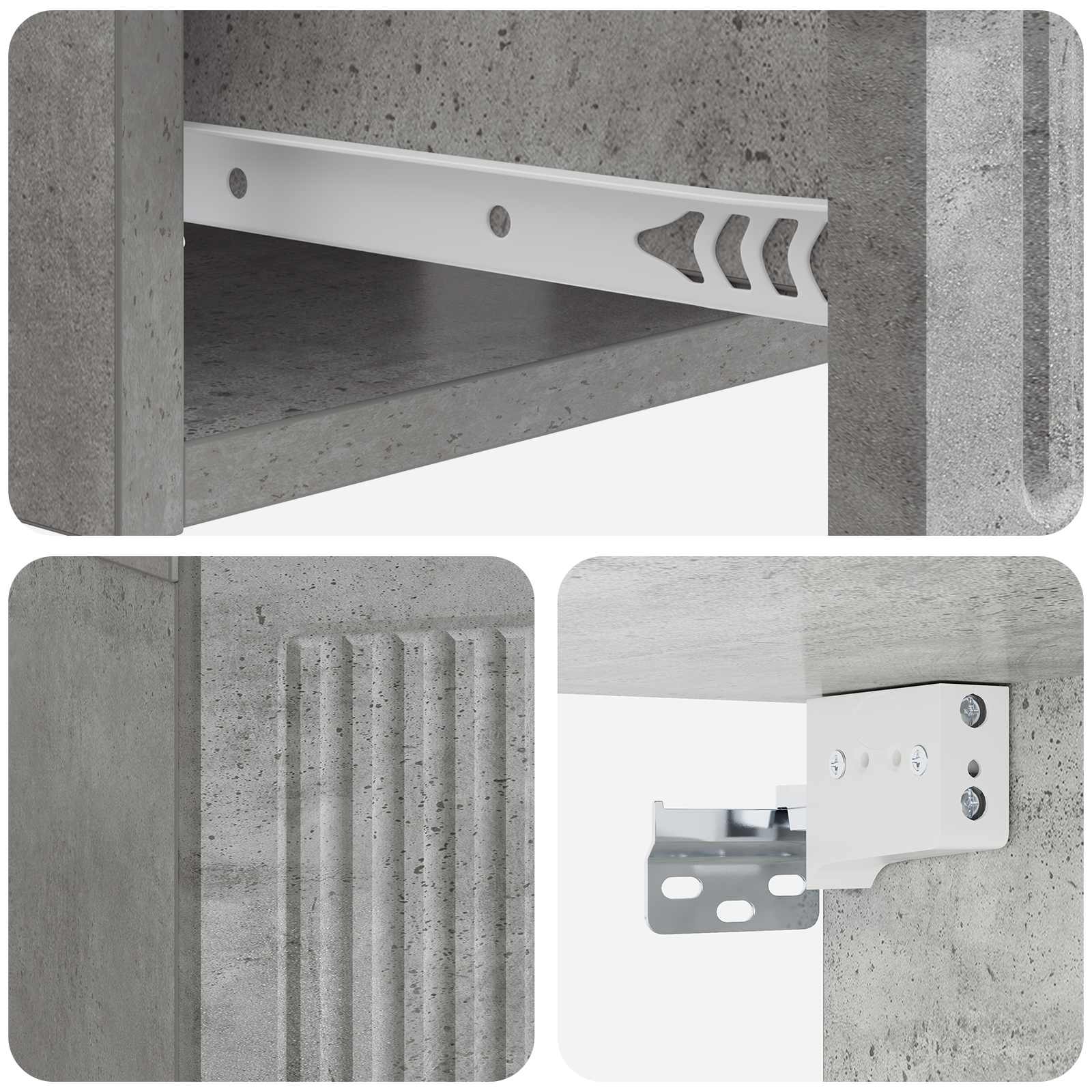 Šalia lovos spintelė 2 pcs Betono pilka 49 x 34,5 x 20 cm