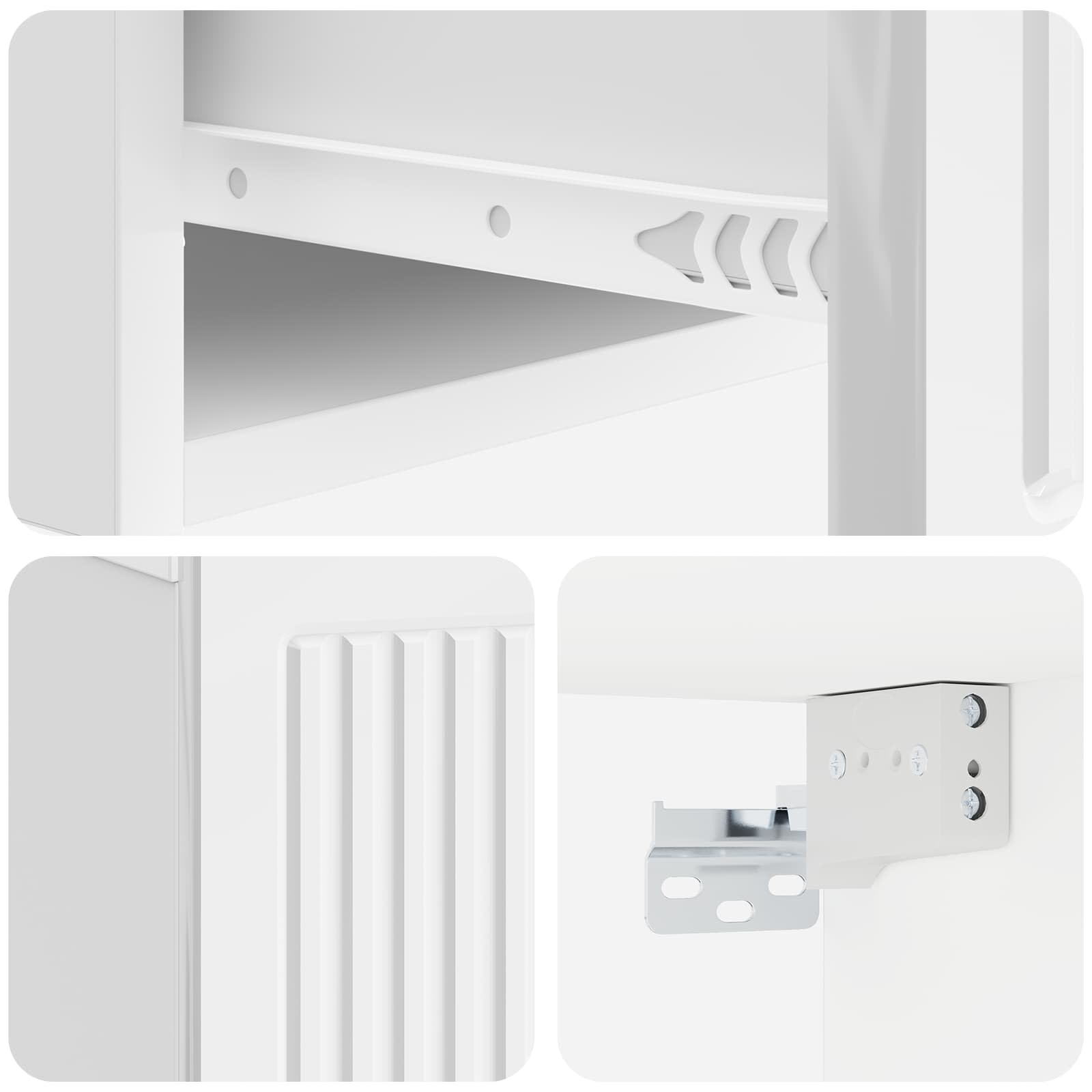 Šalia lovos spintelė 2 pcs Itin blizgi balta 49 x 34,5 x 20 cm