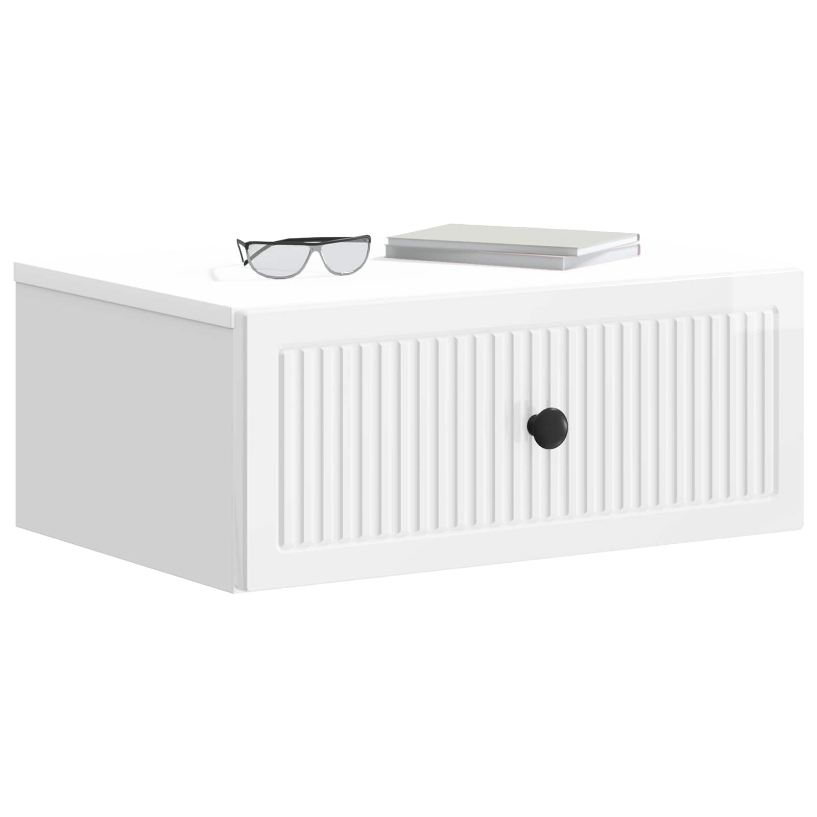 Šalia lovos spintelė 2 pcs Itin blizgi balta 49 x 34,5 x 20 cm