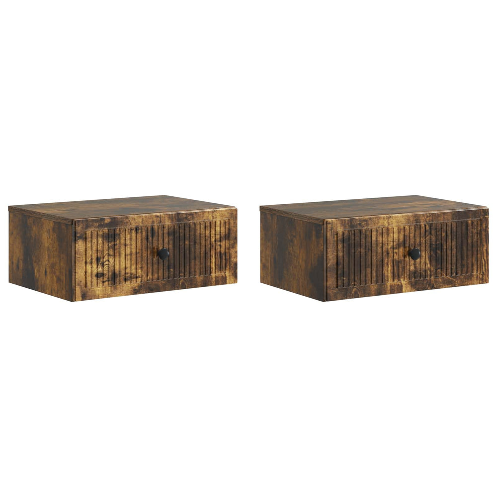 Šalia lovos spintelė 2 pcs Dūminio ąžuolo 49 x 34,5 x 20 cm
