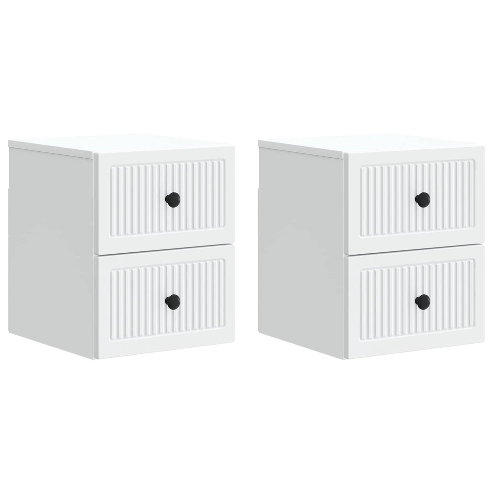 Sieninis naktinis staliukas 2 pcs Balta 33 x 34,5 x 40 cm