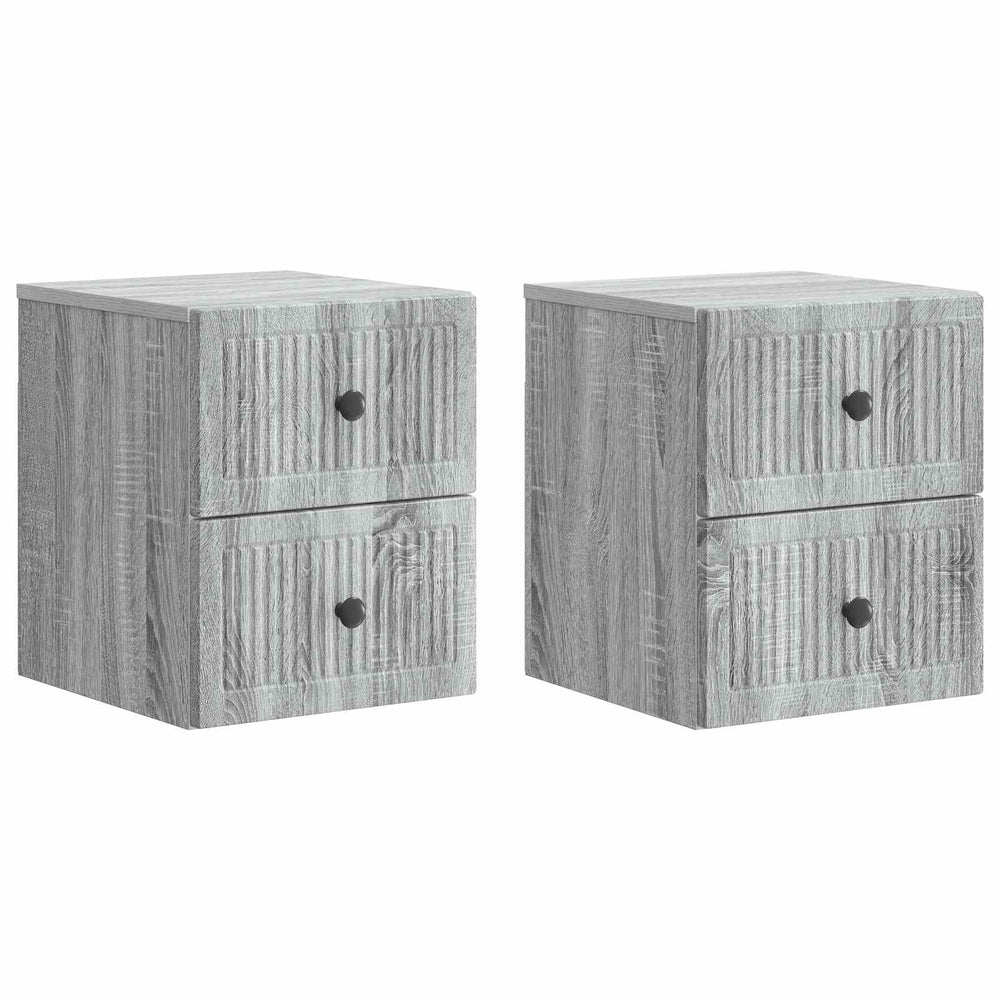 Sieninis naktinis staliukas 2 pcs Pilka sonoma ąžuolo