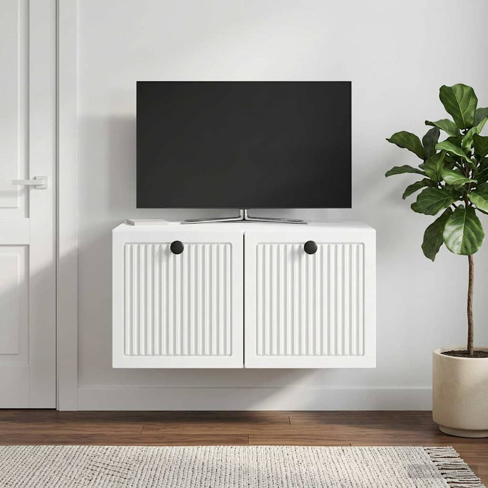 Sieninė TV spintelė Balta 59,5 x 41 x 30 cm Apdirbta mediena