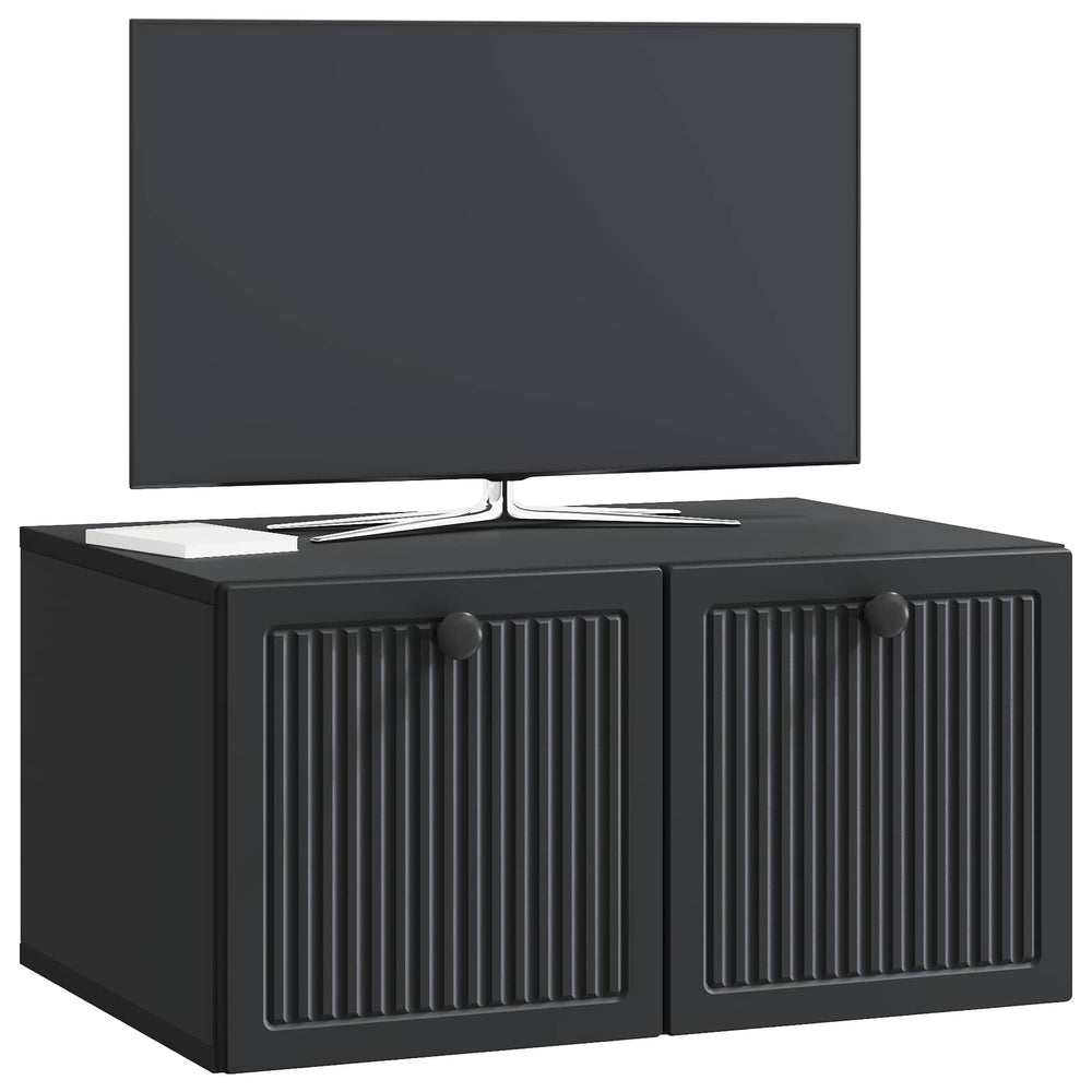 Sieninė TV spintelė Juoda 59,5 x 41 x 30 cm Apdirbta mediena