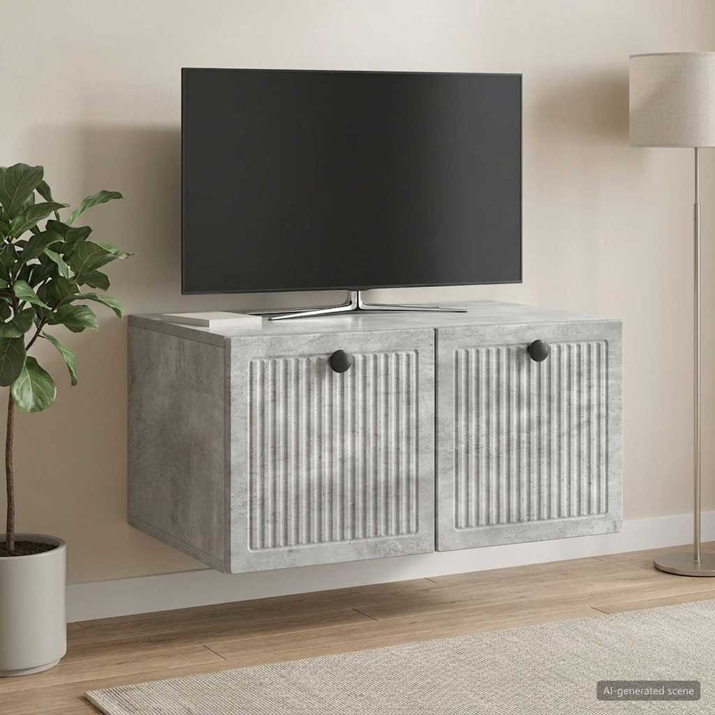 Sieninė TV spintelė Betono pilka 59,5 x 41 x 30 cm