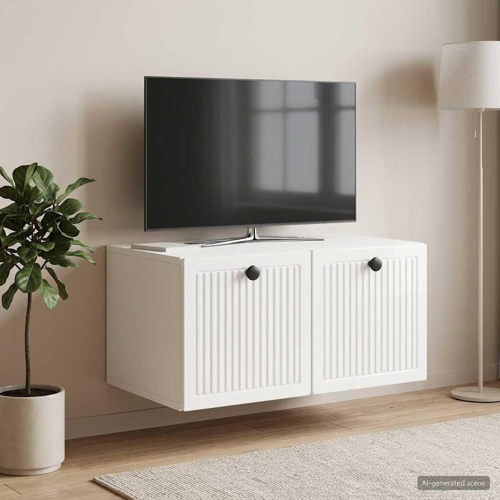 Sieninė TV spintelė Itin blizgi balta 59,5 x 41 x 30 cm