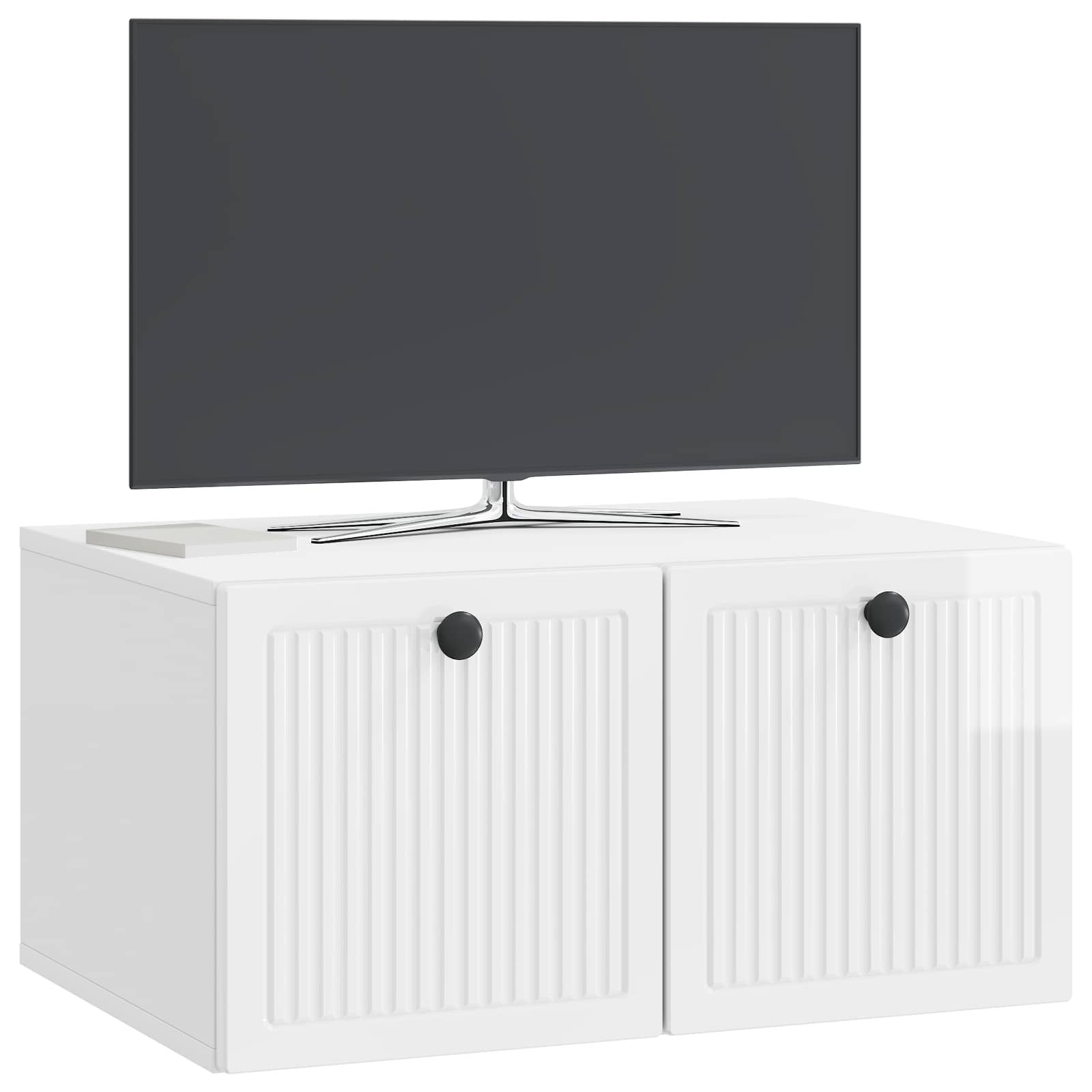 Sieninė TV spintelė Itin blizgi balta 59,5 x 41 x 30 cm