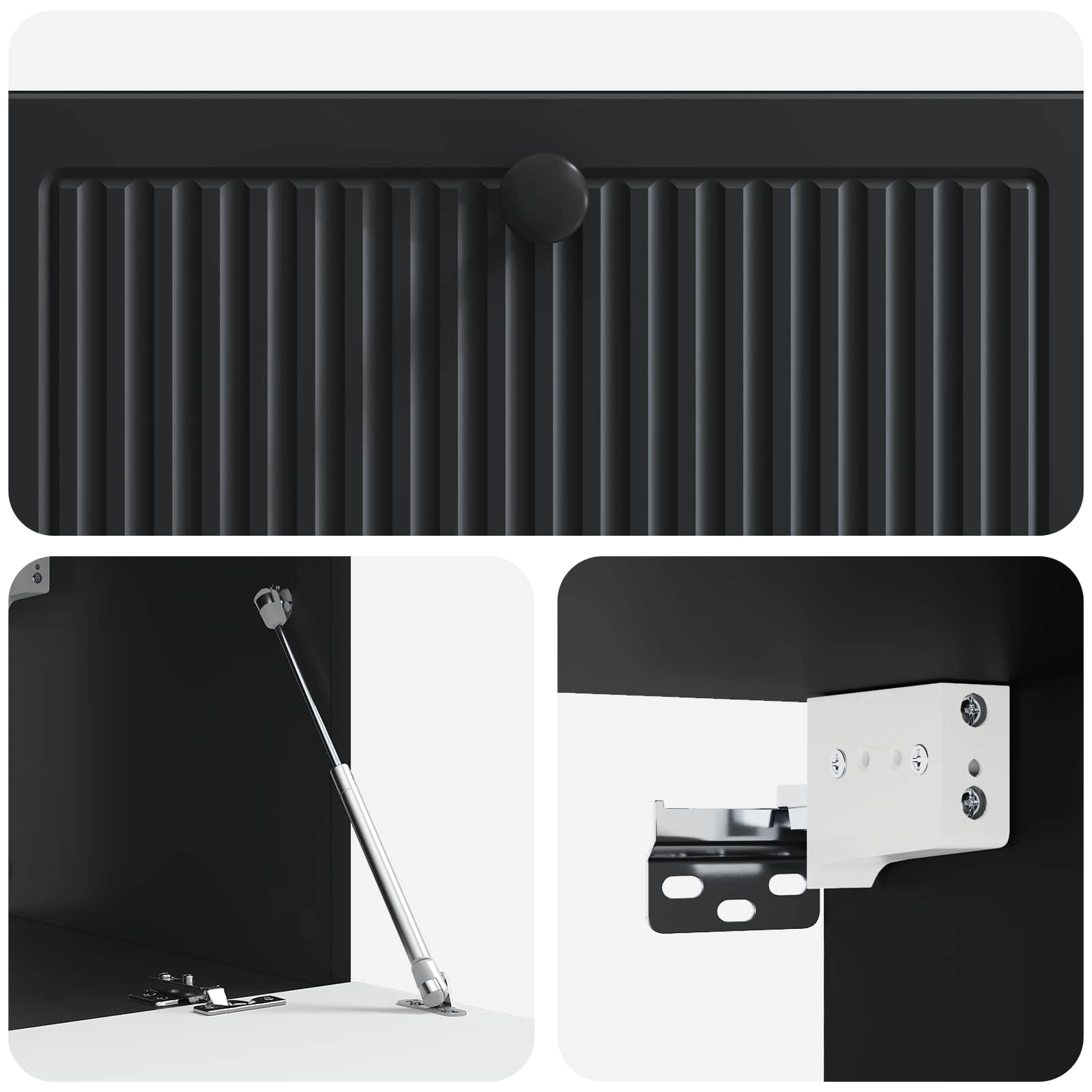 Sieninė TV spintelė Juoda 78,5 x 41 x 30 cm Apdirbta mediena