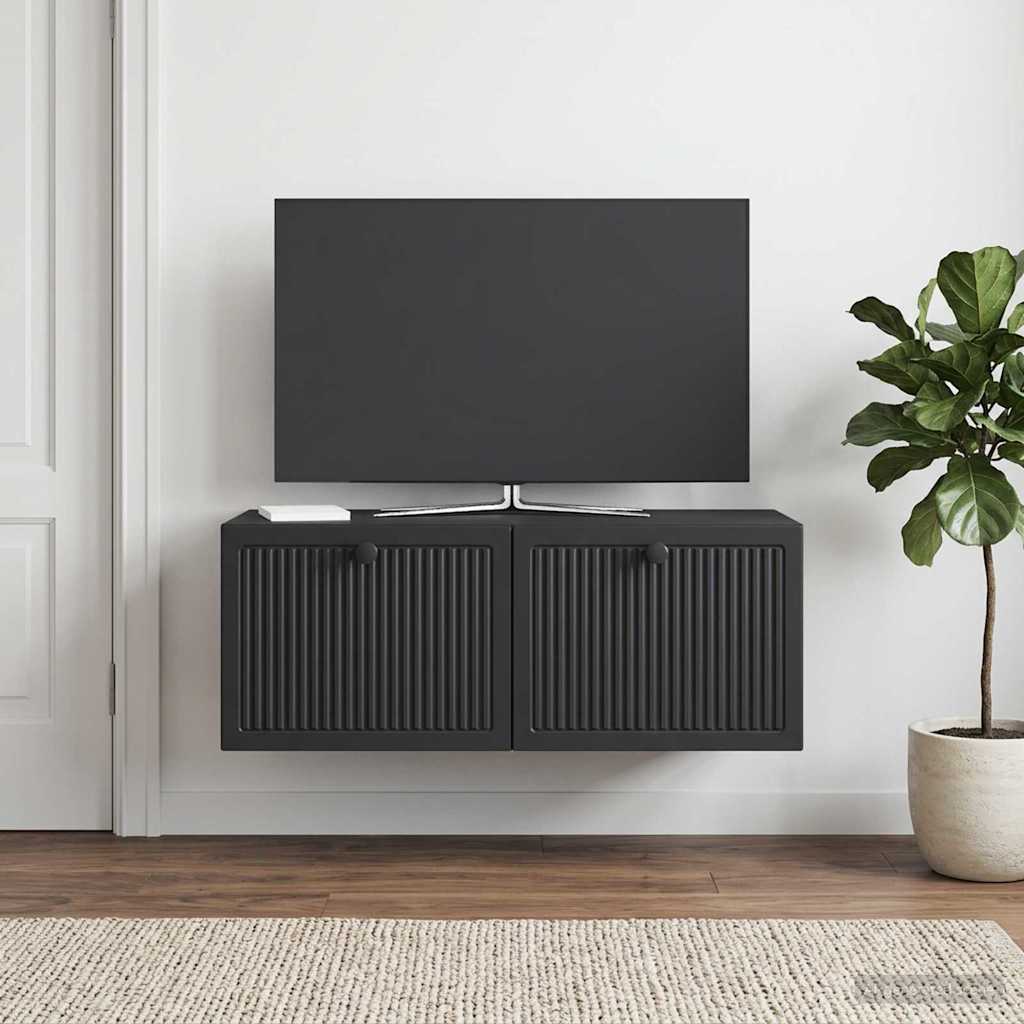 Sieninė TV spintelė Juoda 78,5 x 41 x 30 cm Apdirbta mediena