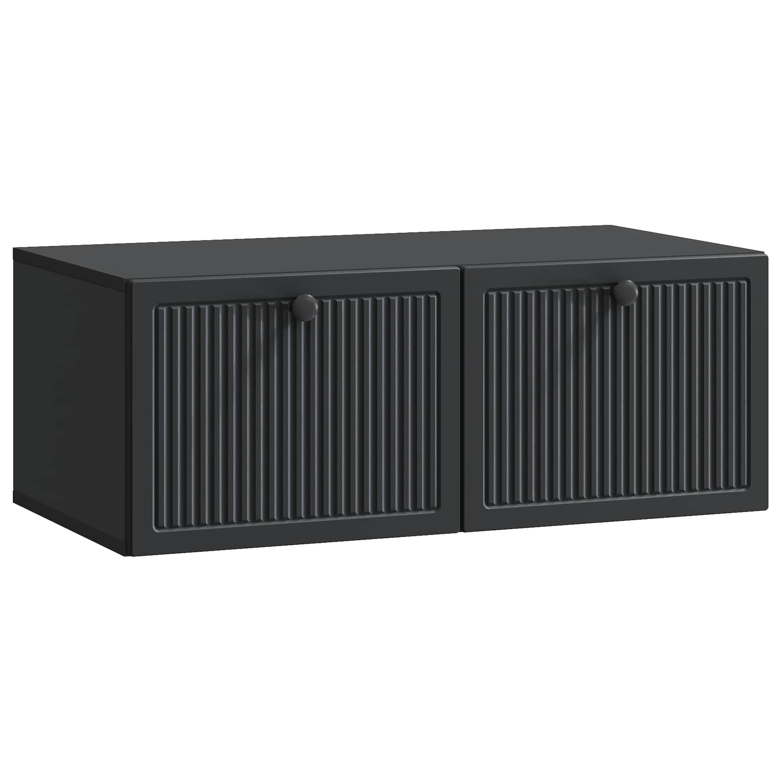 Sieninė TV spintelė Juoda 78,5 x 41 x 30 cm Apdirbta mediena