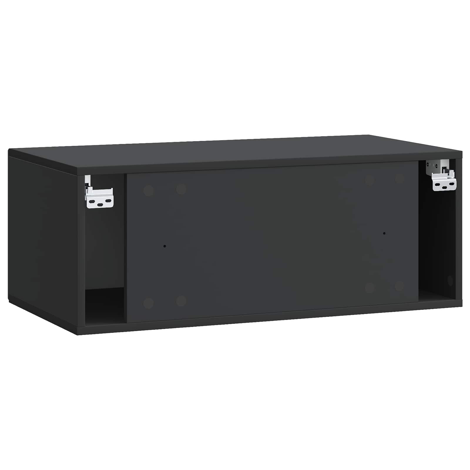 Sieninė TV spintelė Juoda 78,5 x 41 x 30 cm Apdirbta mediena