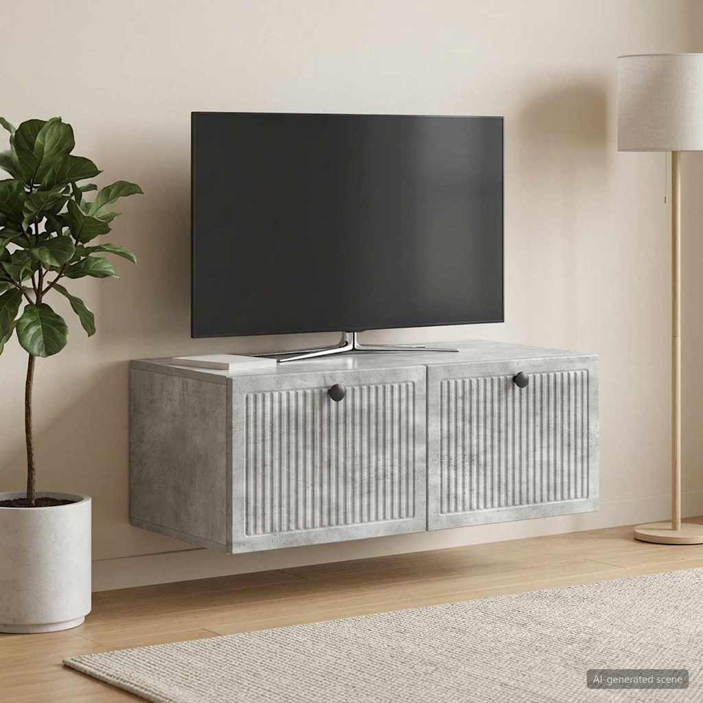Sieninė TV spintelė Betono pilka 78,5 x 41 x 30 cm