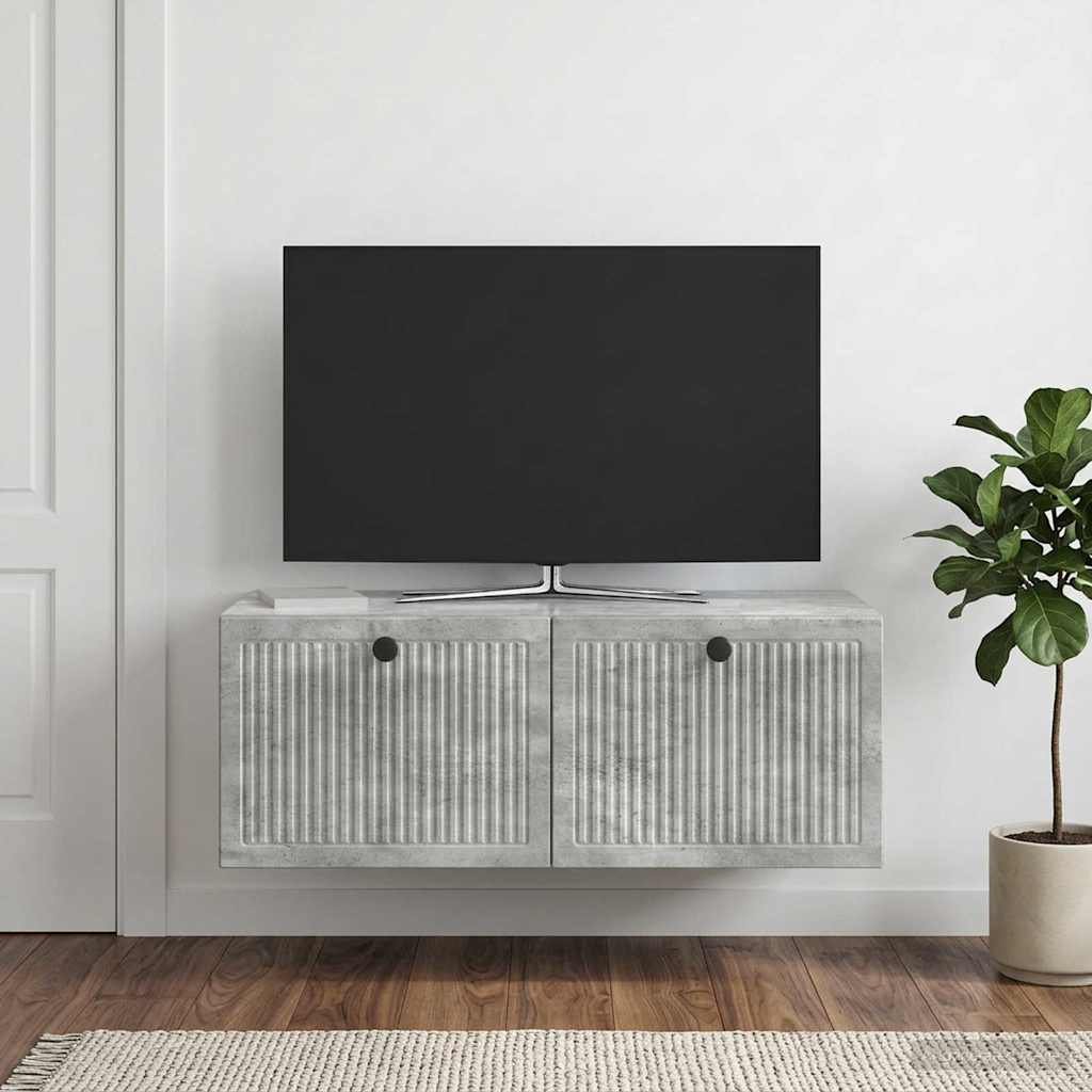 Sieninė TV spintelė Betono pilka 78,5 x 41 x 30 cm