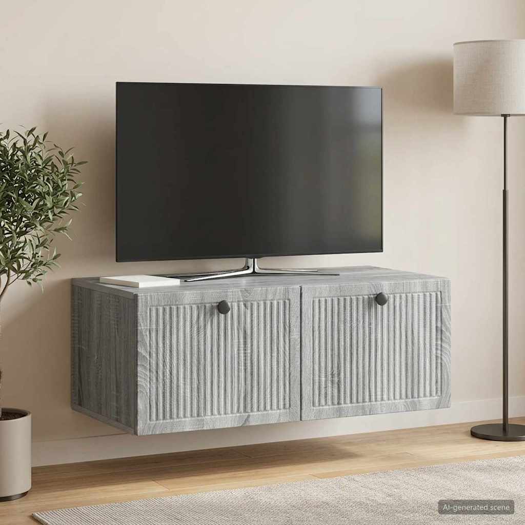 Sieninė TV spintelė Pilka sonoma ąžuolo 78,5 x 41 x 30 cm