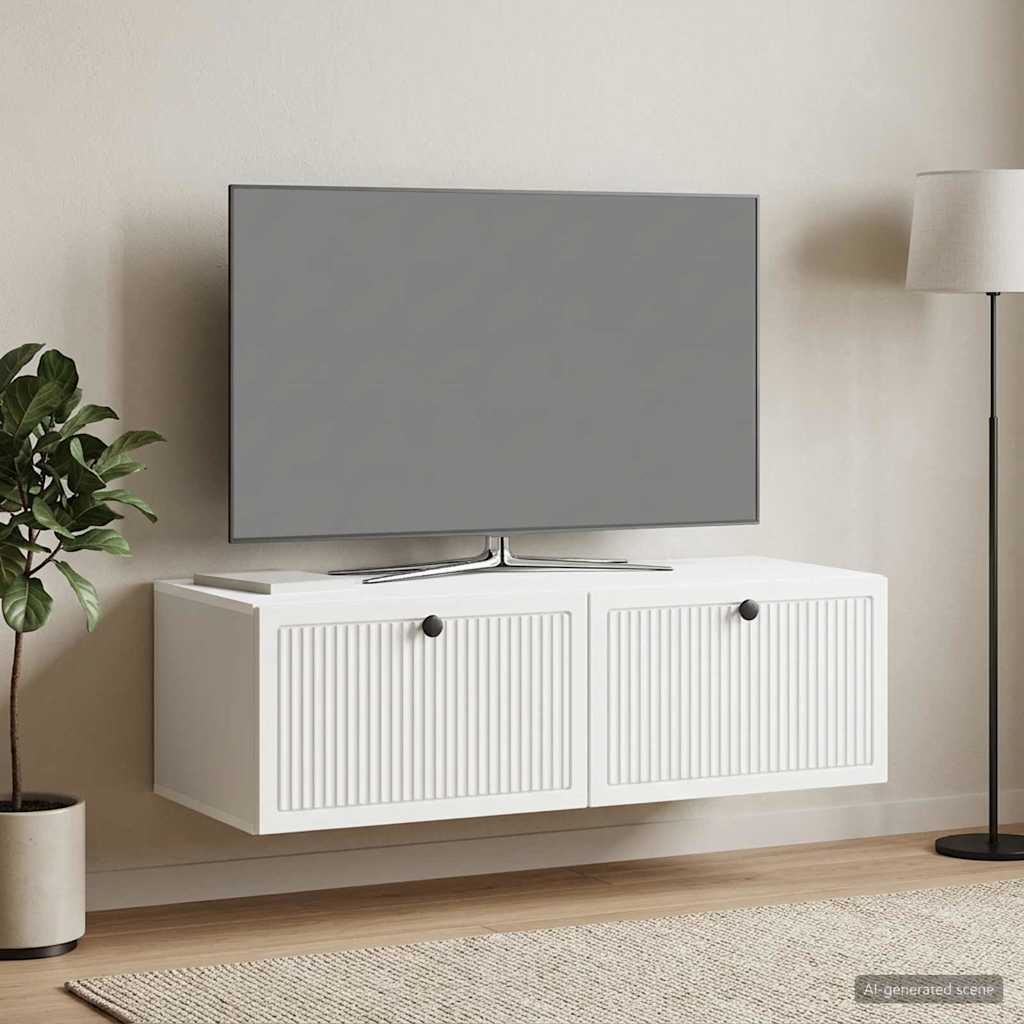 Sieninė TV spintelė Balta 98 x 41 x 30 cm Apdirbta mediena