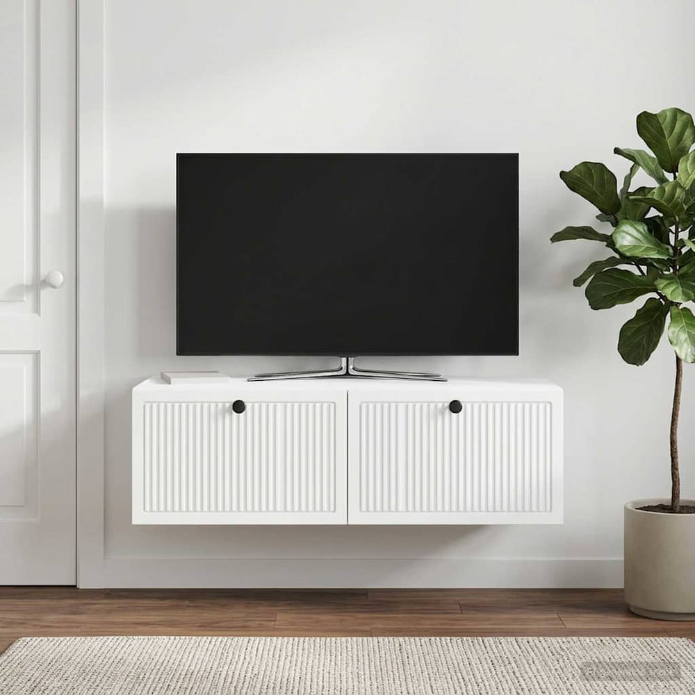 Sieninė TV spintelė Balta 98 x 41 x 30 cm Apdirbta mediena