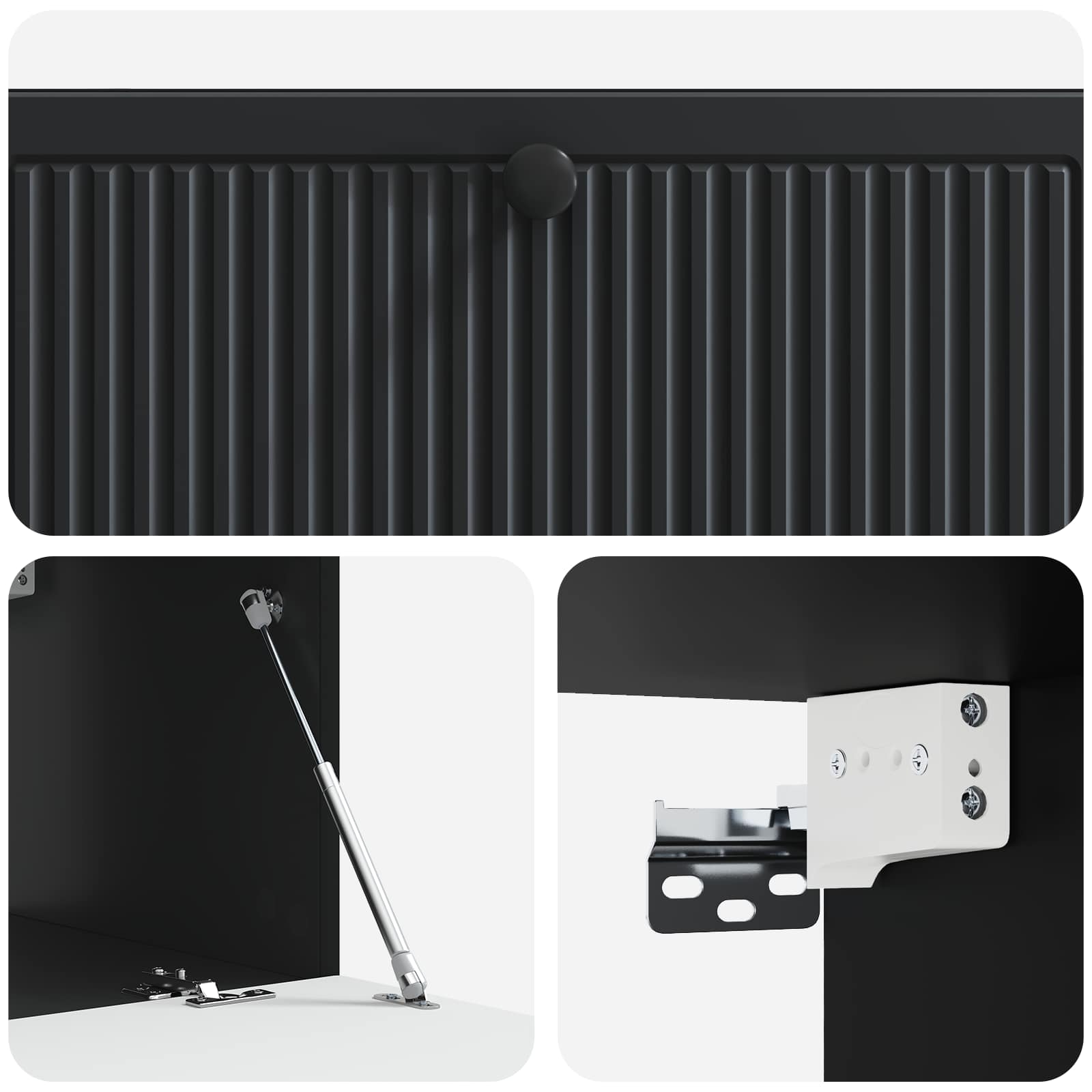Sieninė TV spintelė Juoda 98 x 41 x 30 cm Apdirbta mediena