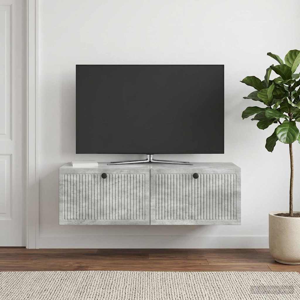 Sieninė TV spintelė Betono pilka 98 x 41 x 30 cm