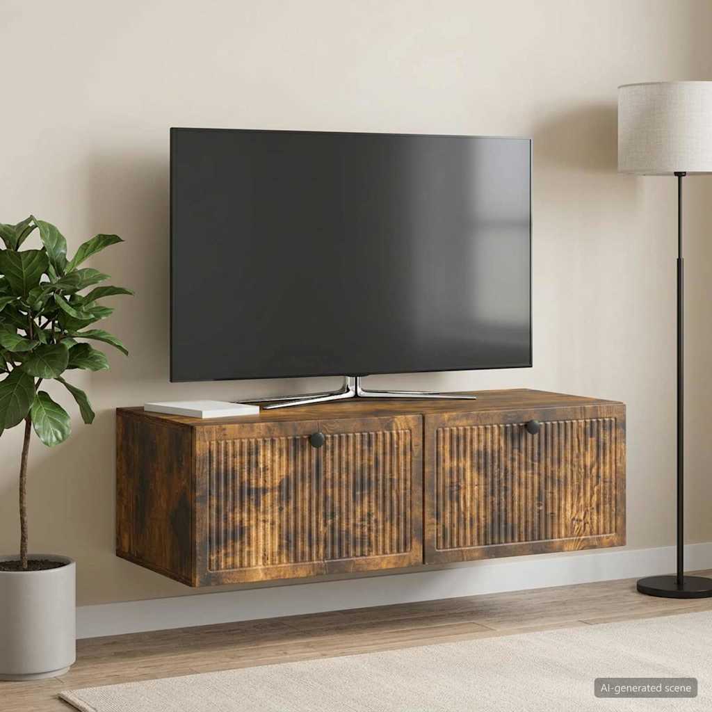 Sieninė TV spintelė Dūminio ąžuolo 98 x 41 x 30 cm