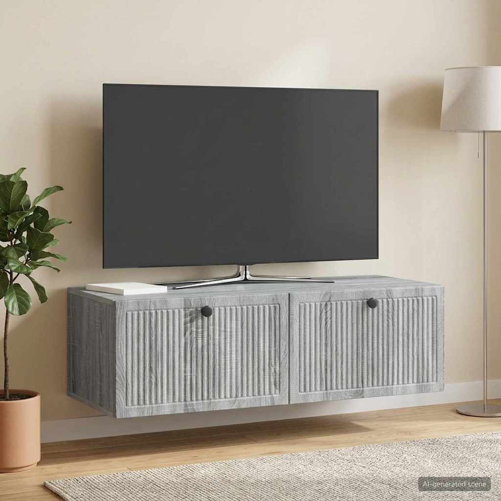 Sieninė TV spintelė Pilka sonoma ąžuolo 98 x 41 x 30 cm