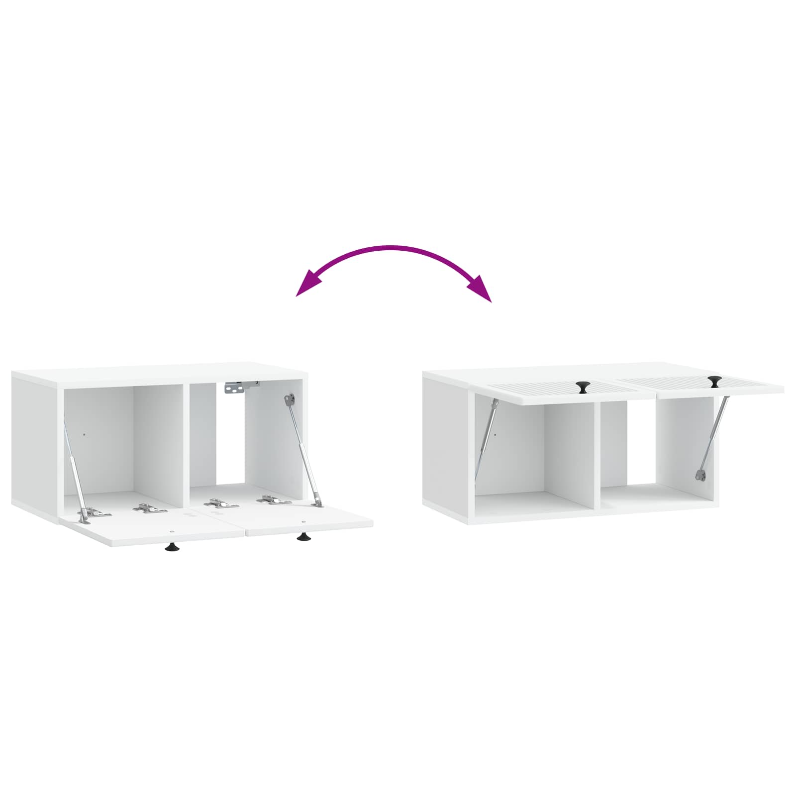 Sieninė TV spintelė Balta 59,5 x 31 x 30 cm Apdirbta mediena