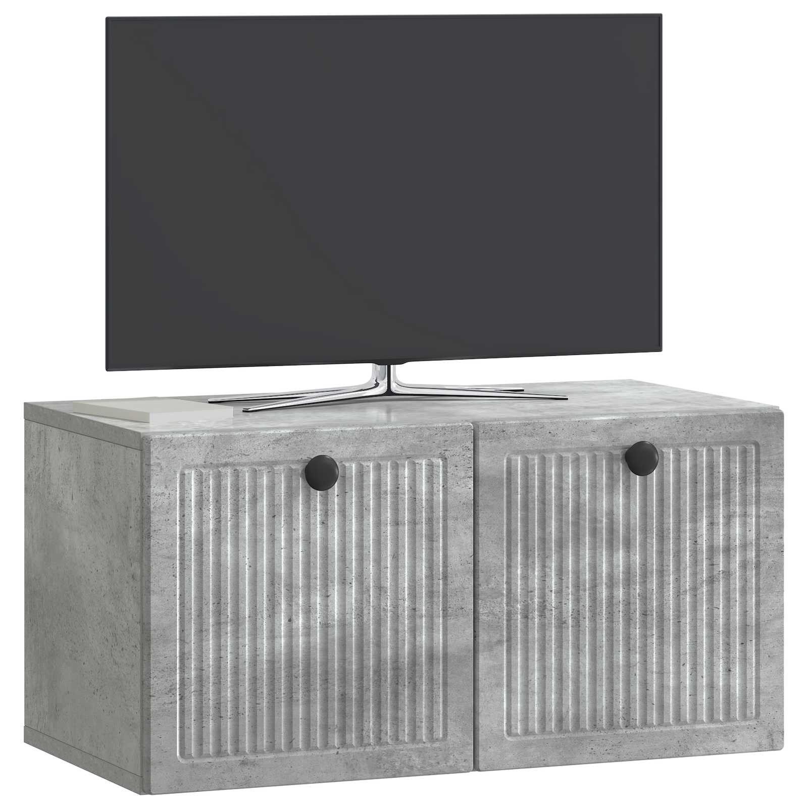 Pie sienas stiprināms TV skapītis, betona pelēks, 59,5 x 31 x 30 cm