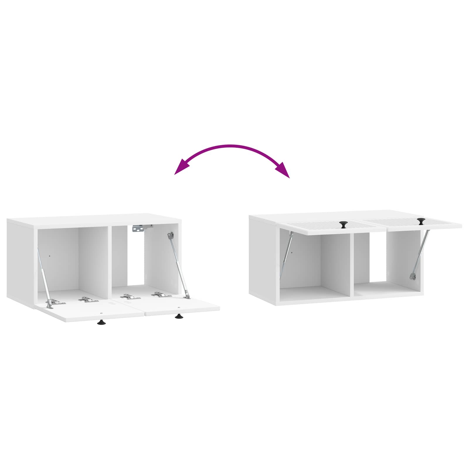 Sieninė TV spintelė Itin blizgi balta 59,5 x 31 x 30 cm