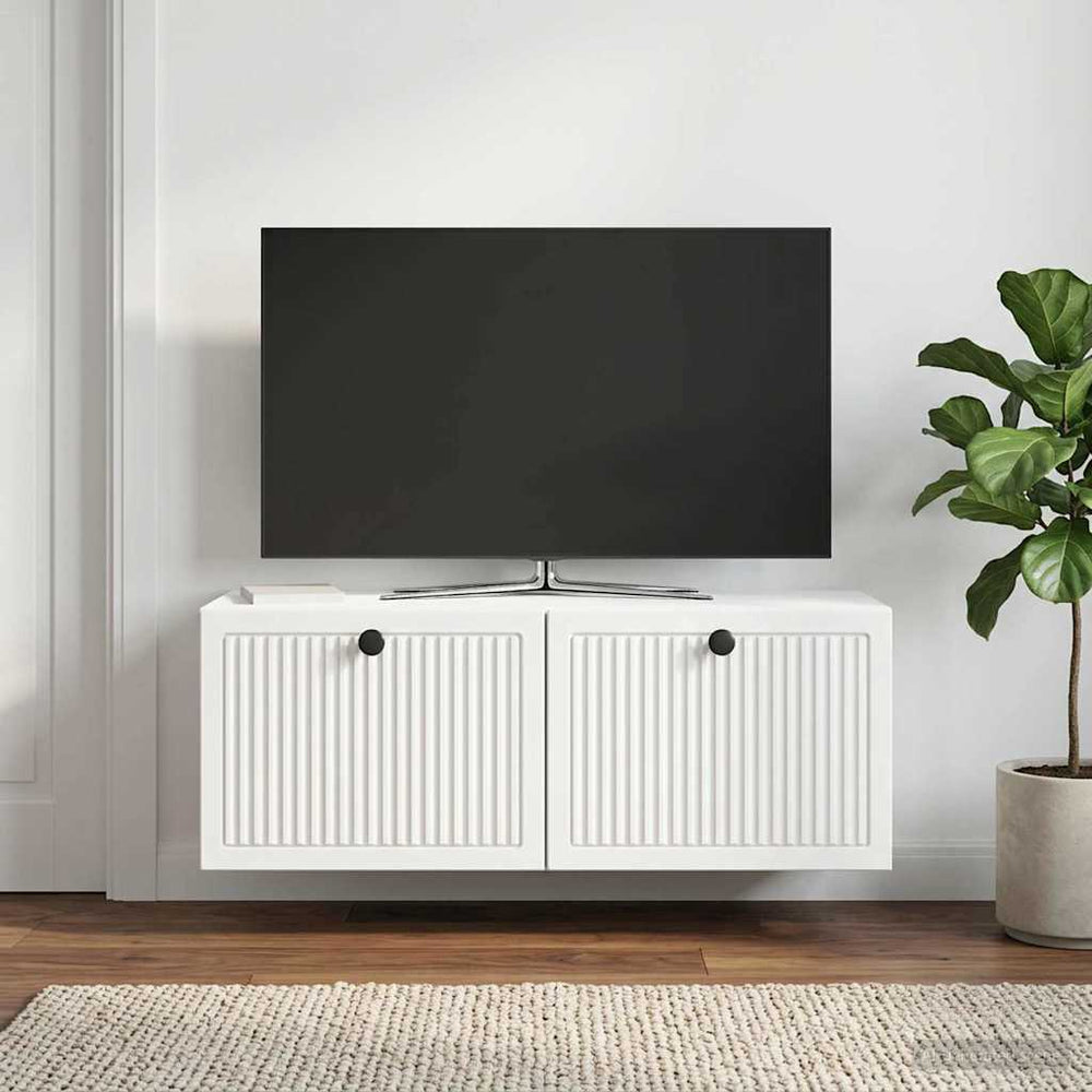Sieninė TV spintelė Balta 78,5 x 31 x 30 cm Apdirbta mediena