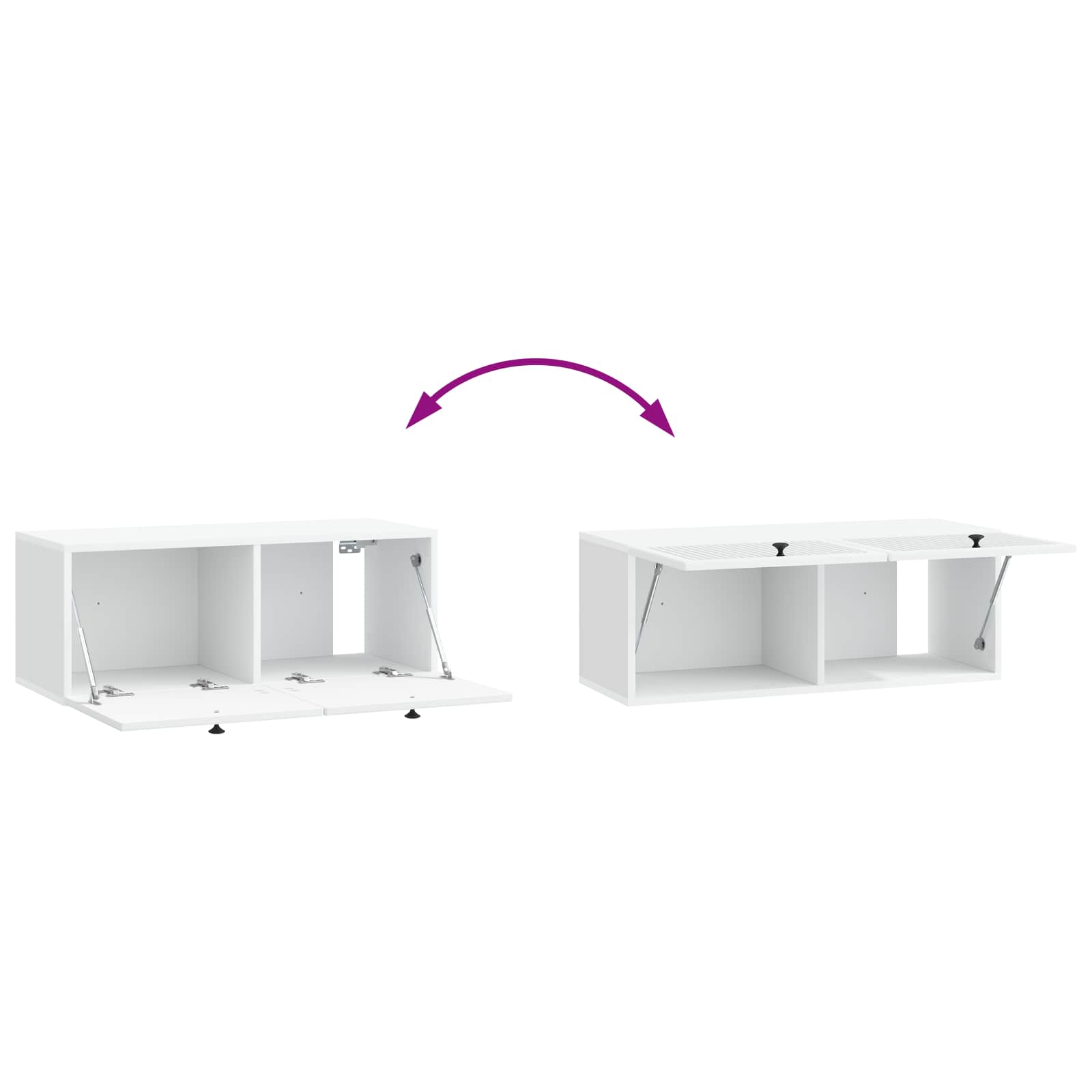 Sieninė TV spintelė Balta 78,5 x 31 x 30 cm Apdirbta mediena