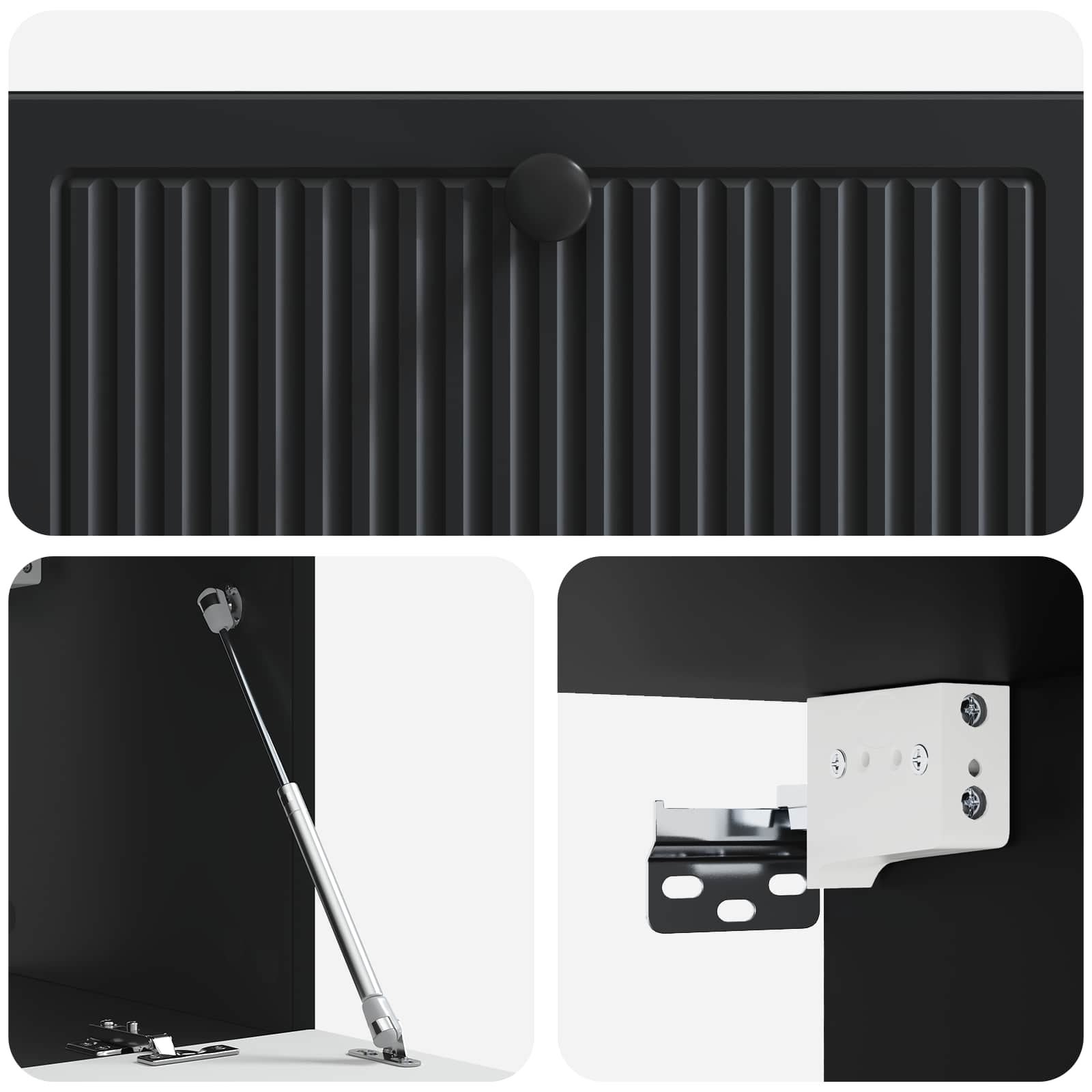 Sieninė TV spintelė Juoda 78,5 x 31 x 30 cm Apdirbta mediena