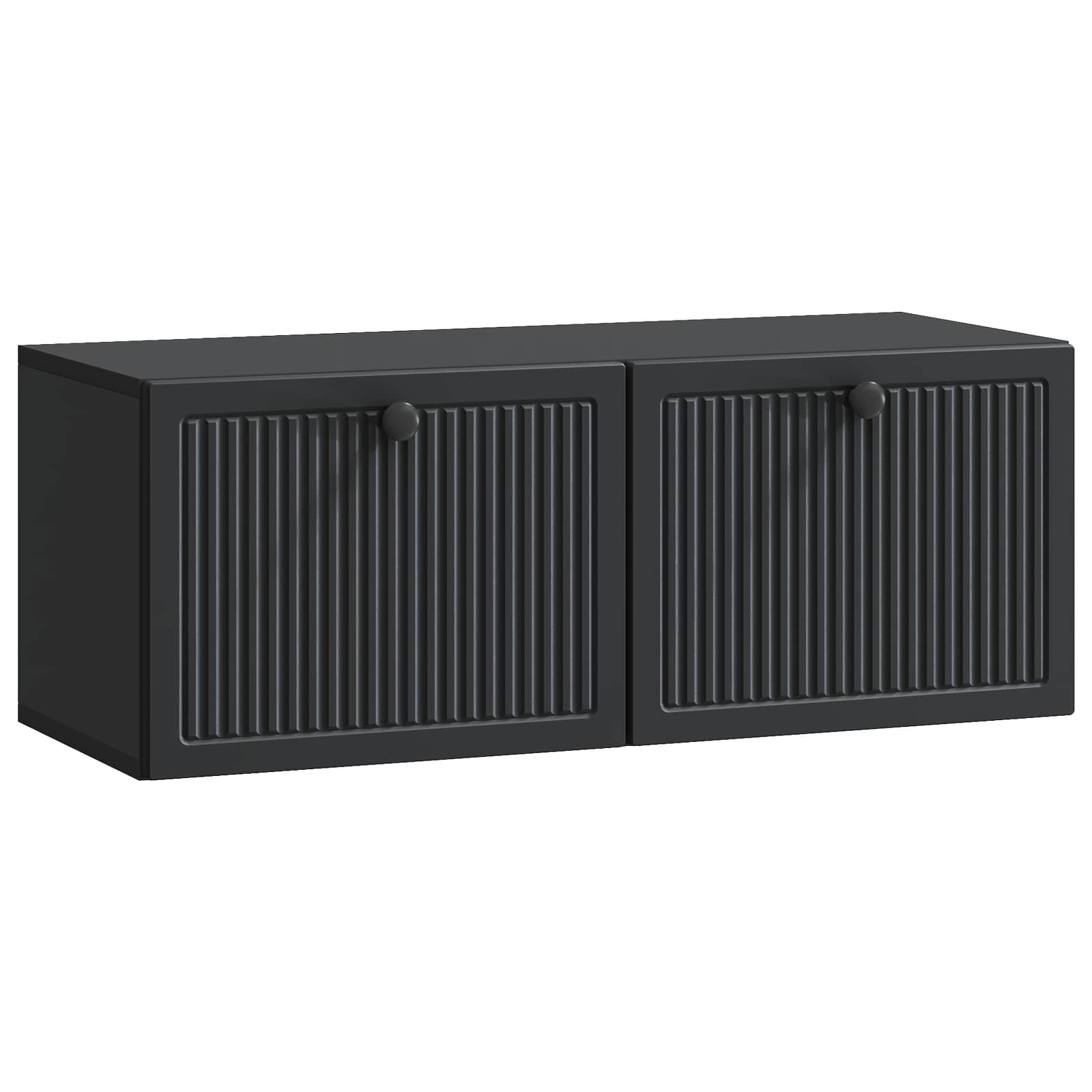 Sieninė TV spintelė Juoda 78,5 x 31 x 30 cm Apdirbta mediena