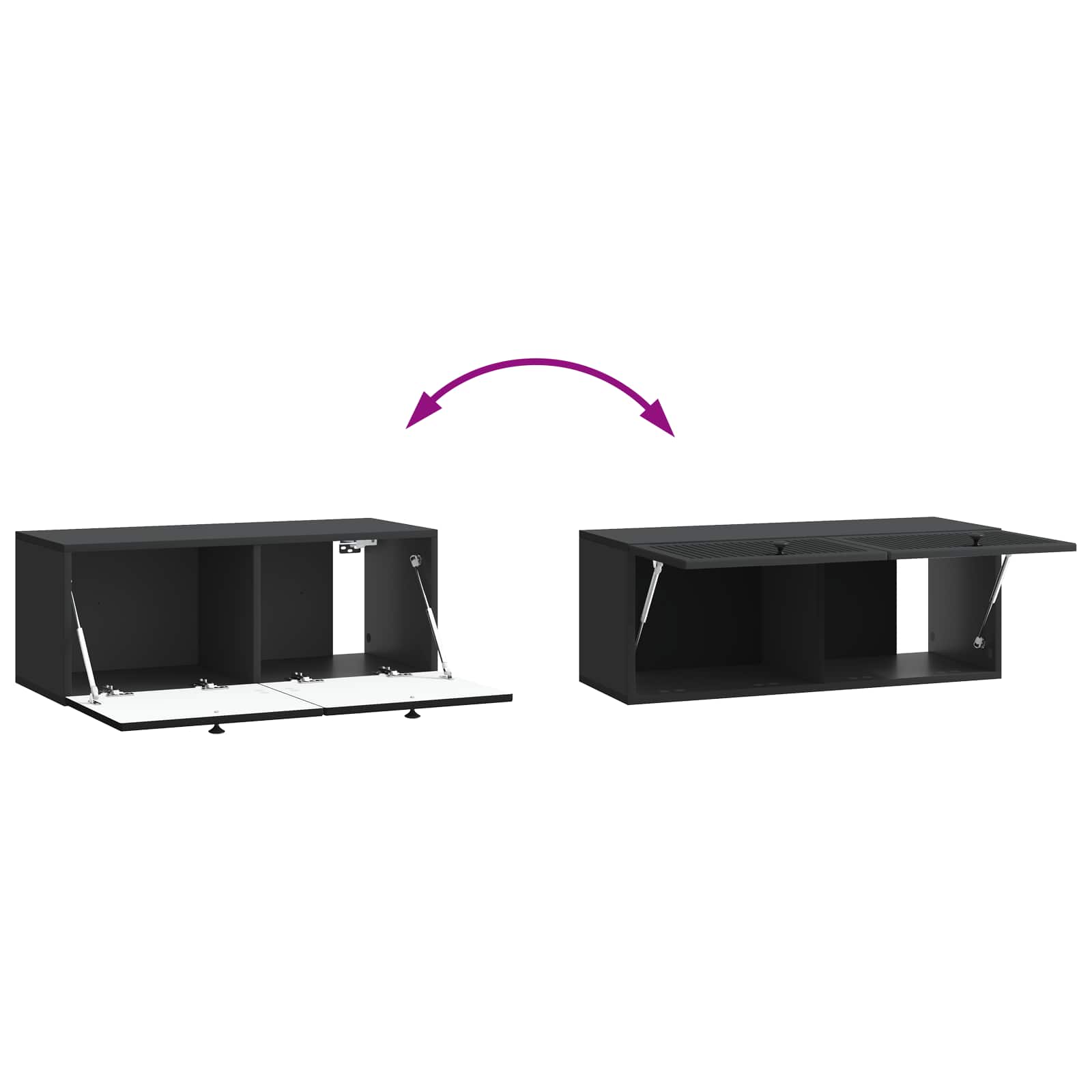 Sieninė TV spintelė Juoda 78,5 x 31 x 30 cm Apdirbta mediena