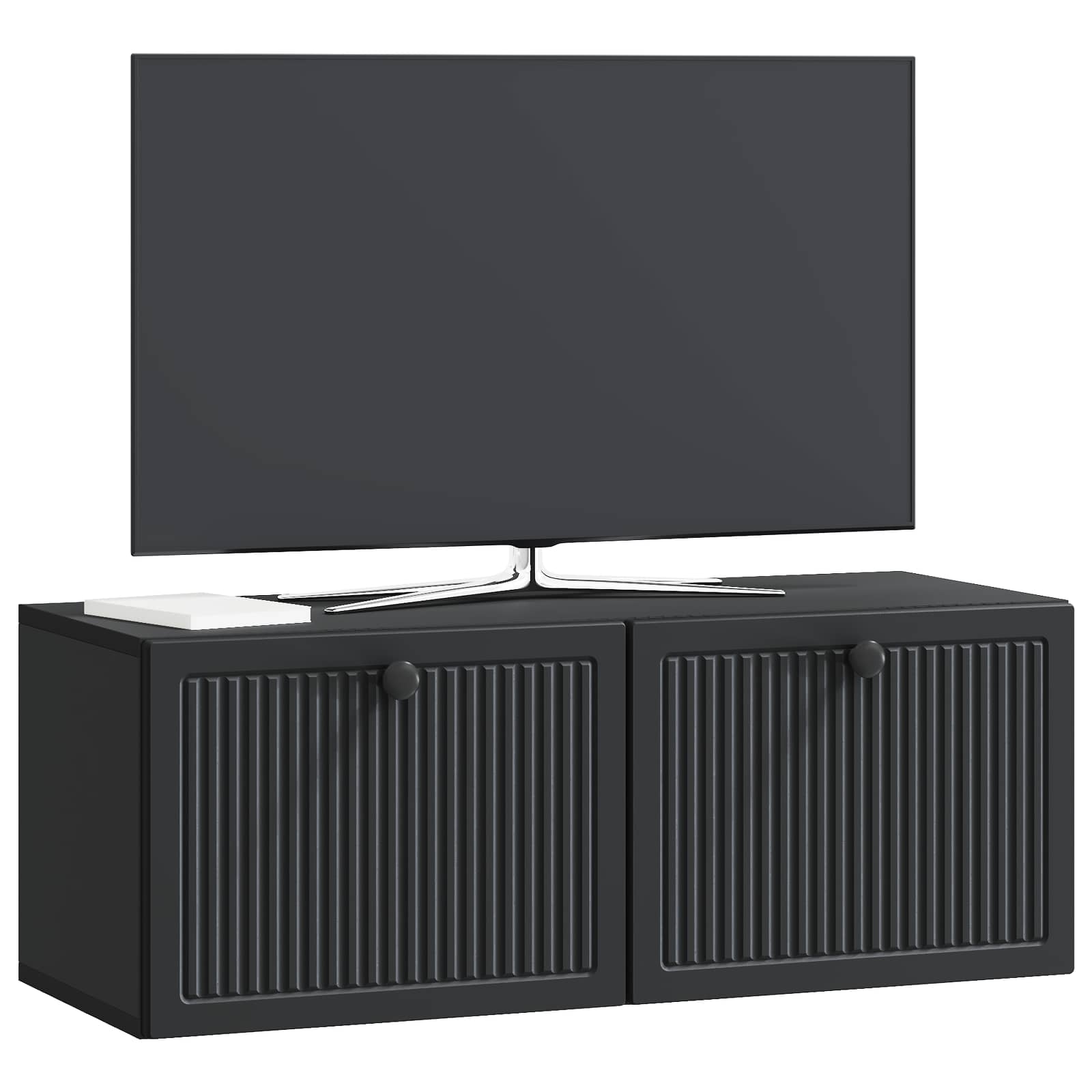 Sieninė TV spintelė Juoda 78,5 x 31 x 30 cm Apdirbta mediena