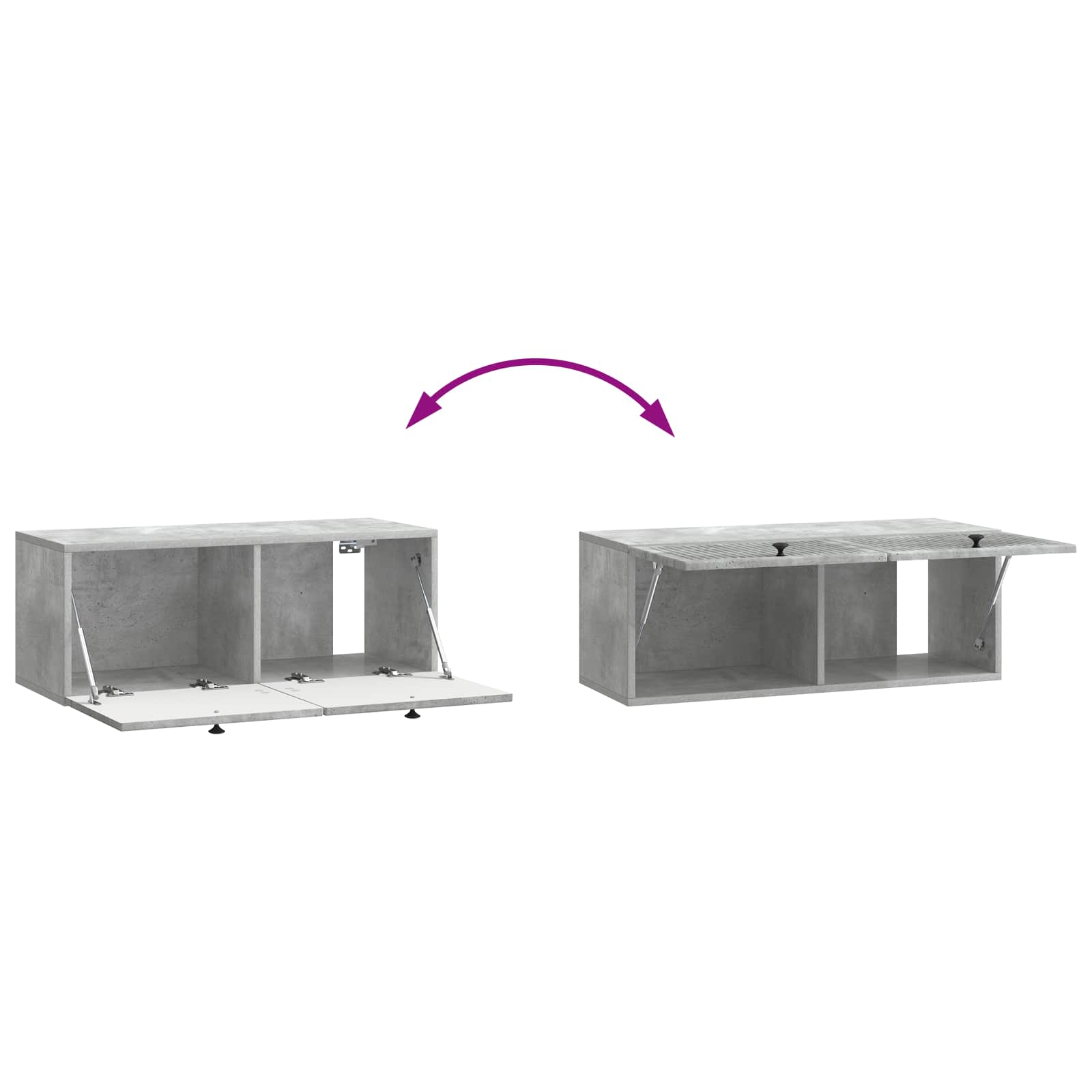 Sieninė TV spintelė Betono pilka 78,5 x 31 x 30 cm