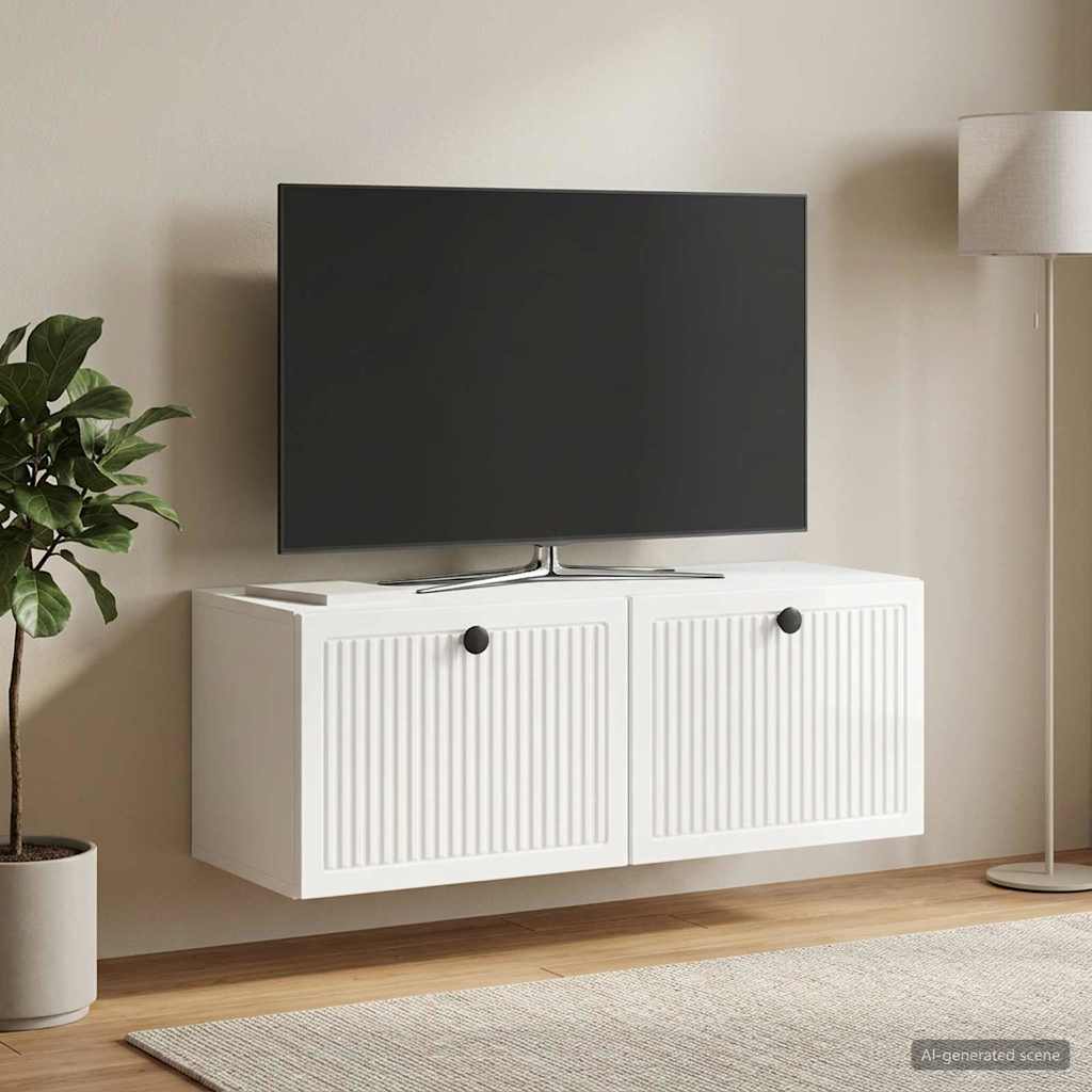 Sieninė TV spintelė Itin blizgi balta 78,5 x 31 x 30 cm